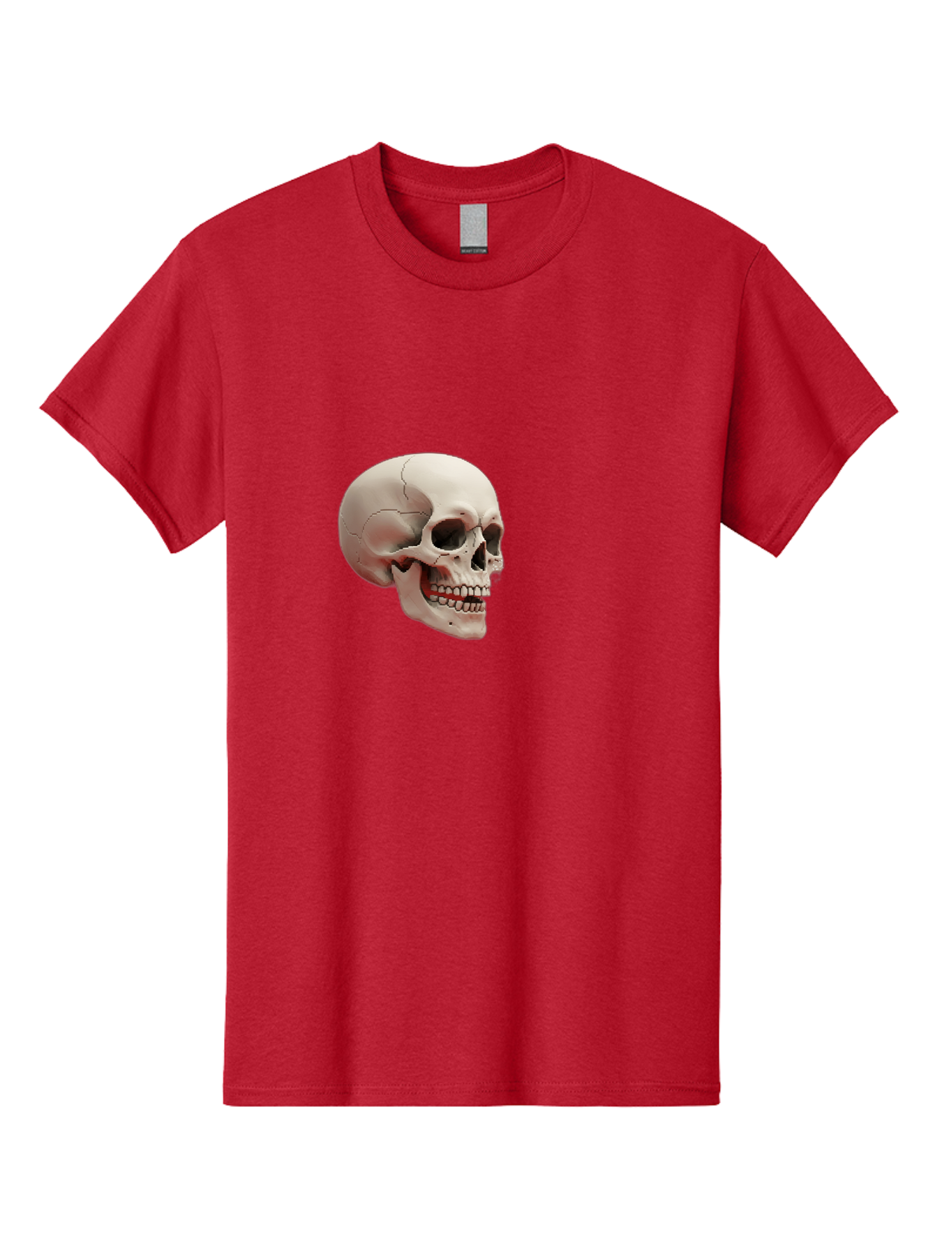Human-Skull Men'S Graphic Tee, 100% Cotton, Comfortable Casual Summer Wear, Machine Washable, Human Skull, Skeletal Head, Anatomy, Bone Structure, Dental Anatomy, Forensic Science, Medical Education, Death Symbol, Gothic Art Bad205