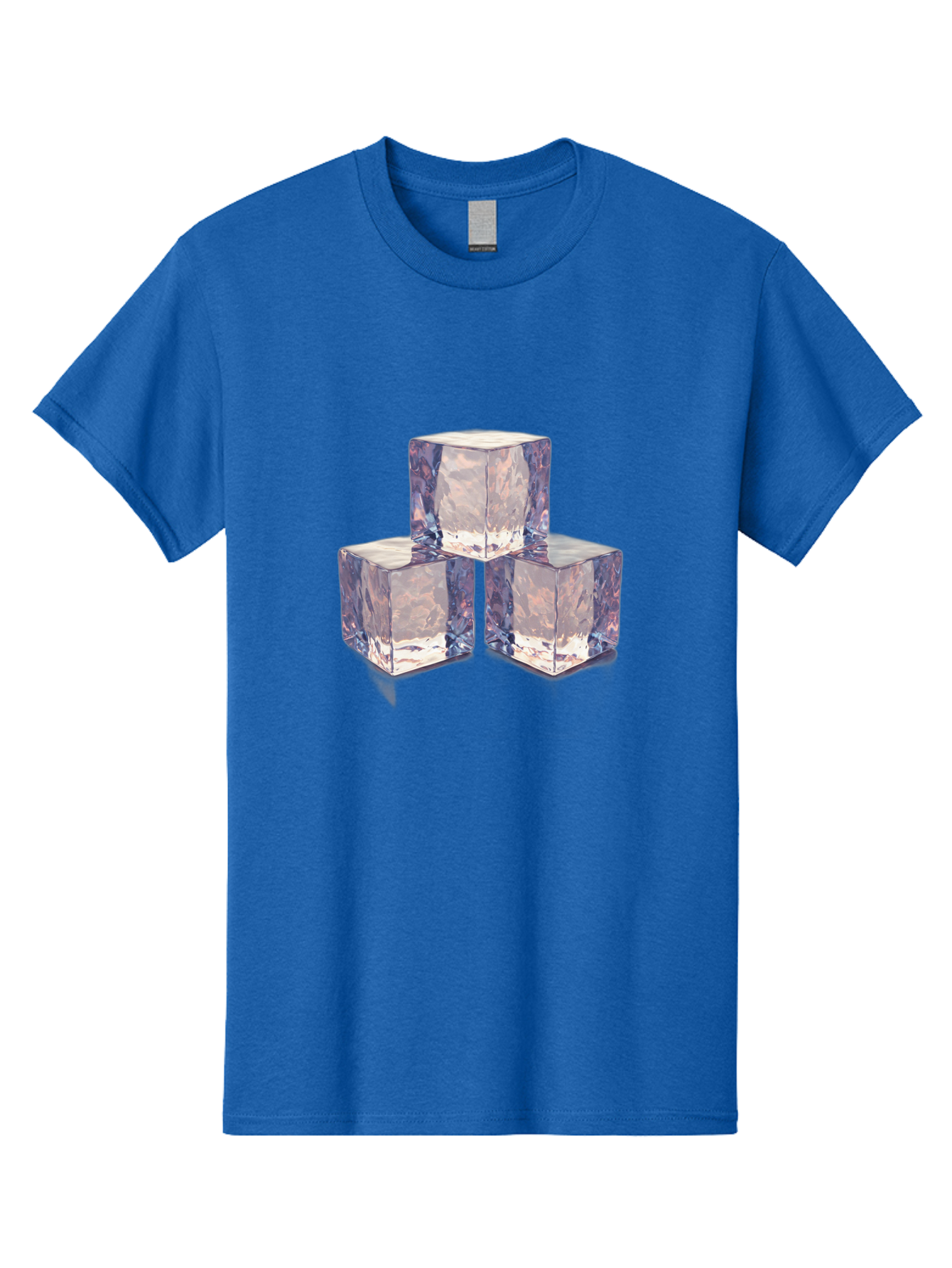 Ice-Cubes-1 Men'S Graphic Tee, 100% Cotton, Comfortable Casual Summer Wear, Machine Washable, Ice Cubes, Frozen Cubes, Clear Ice, Chilled Beverages, Refreshing Drinks, Cold Temperatures, Crystal Clear Bad209