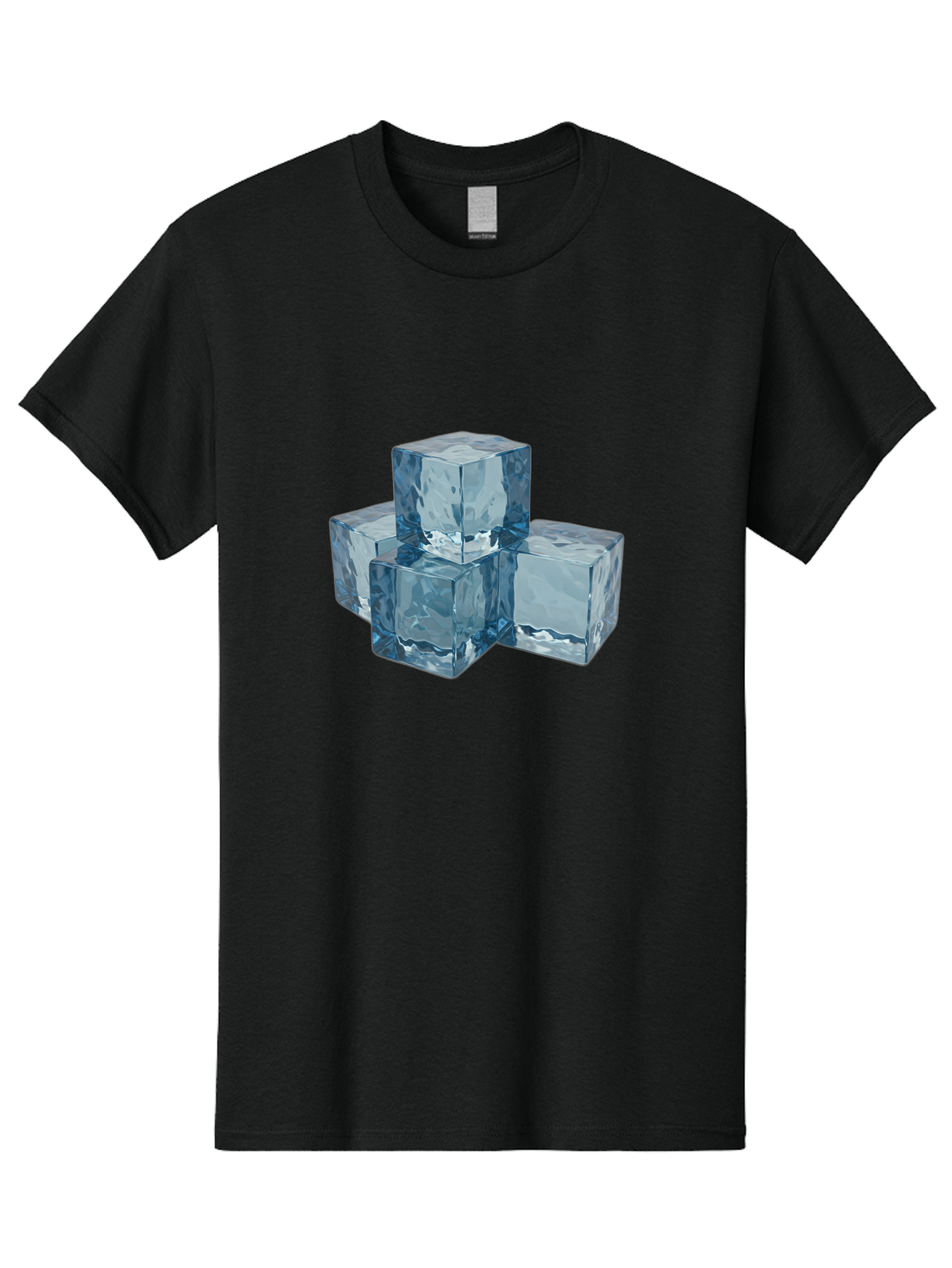 Ice-Cubes Men'S Graphic Tee, 100% Cotton, Comfortable Casual Summer Wear, Machine Washable, Ice Cubes, Frozen Cubes, Transparent Ice, Cube Stack, Cold Beverage, Refreshing Drink, Chilled Cubes, Clear Ice, Icy Texture, Stacked Ice Bad210