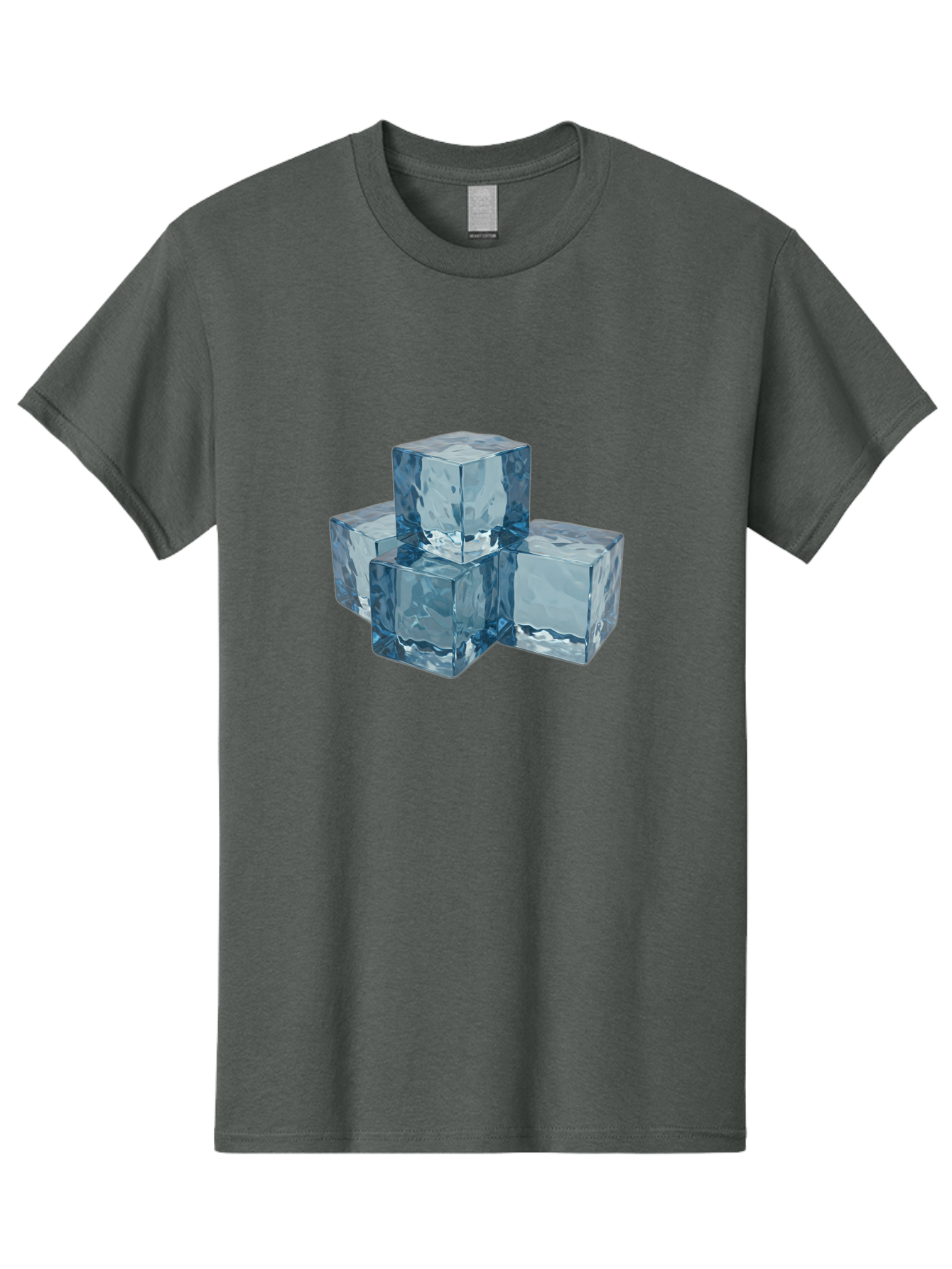 Ice-Cubes Men'S Graphic Tee, 100% Cotton, Comfortable Casual Summer Wear, Machine Washable, Ice Cubes, Frozen Cubes, Transparent Ice, Cube Stack, Cold Beverage, Refreshing Drink, Chilled Cubes, Clear Ice, Icy Texture, Stacked Ice Bad210