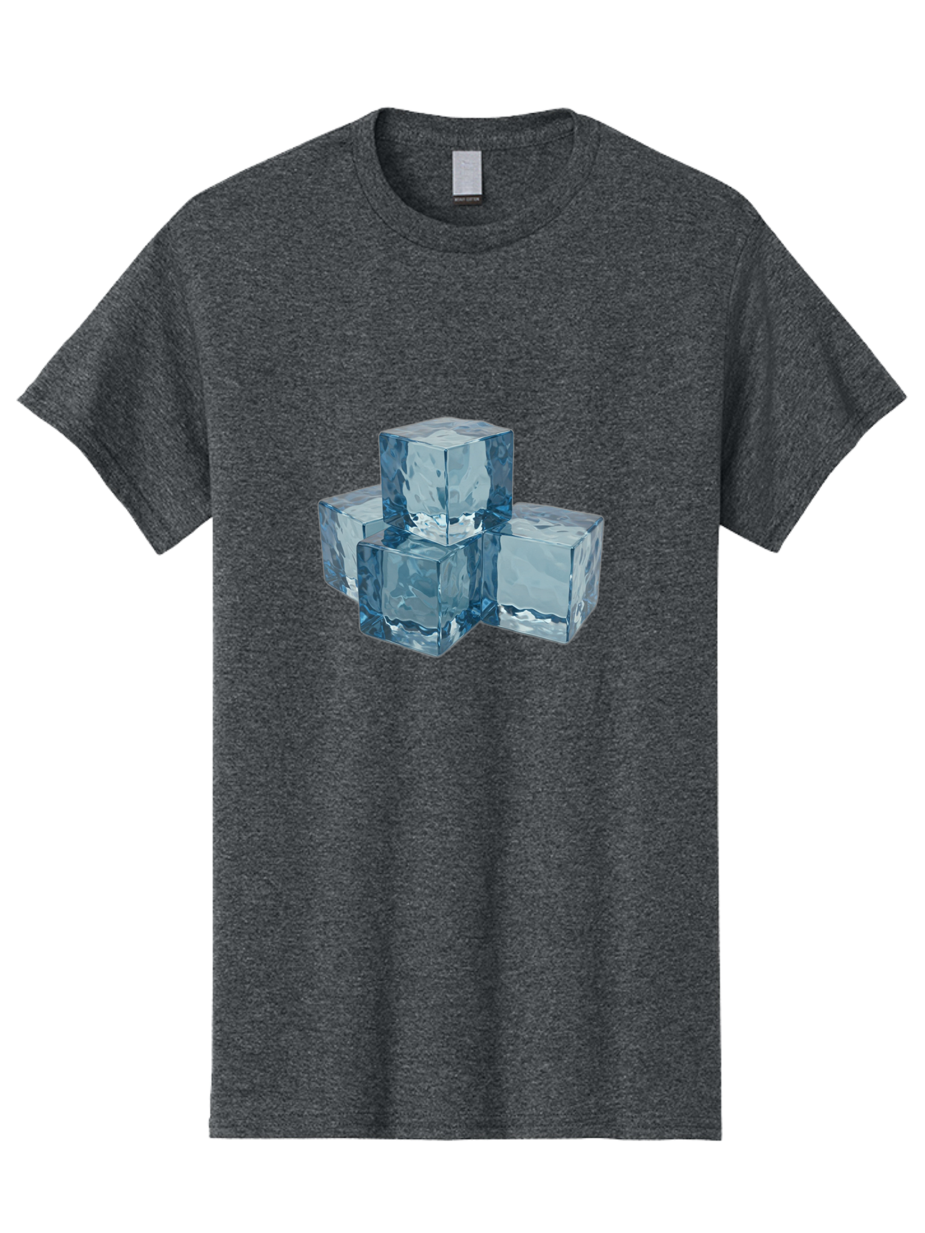 Ice-Cubes Men'S Graphic Tee, 100% Cotton, Comfortable Casual Summer Wear, Machine Washable, Ice Cubes, Frozen Cubes, Transparent Ice, Cube Stack, Cold Beverage, Refreshing Drink, Chilled Cubes, Clear Ice, Icy Texture, Stacked Ice Bad210