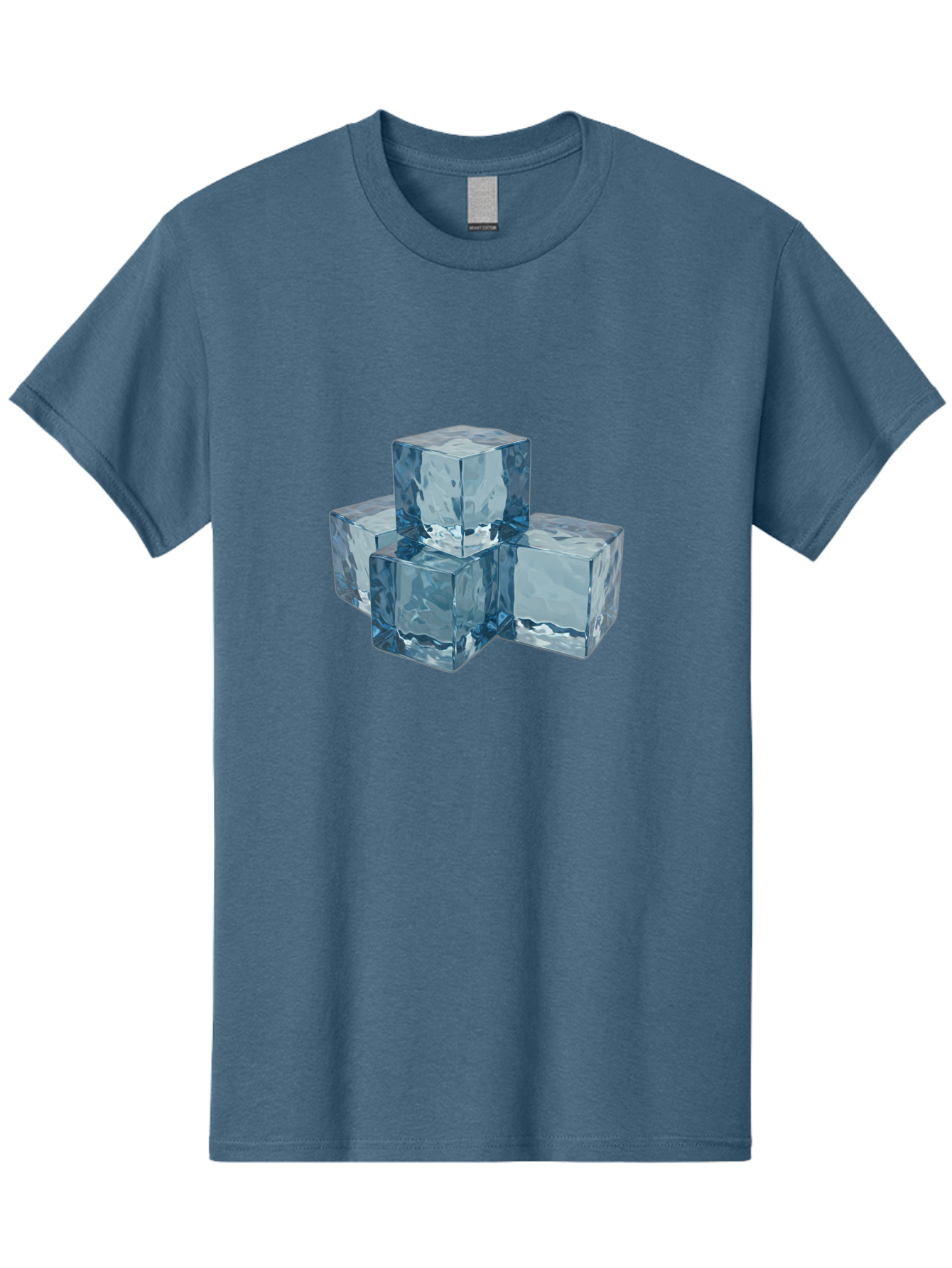 Ice-Cubes Men'S Graphic Tee, 100% Cotton, Comfortable Casual Summer Wear, Machine Washable, Ice Cubes, Frozen Cubes, Transparent Ice, Cube Stack, Cold Beverage, Refreshing Drink, Chilled Cubes, Clear Ice, Icy Texture, Stacked Ice Bad210