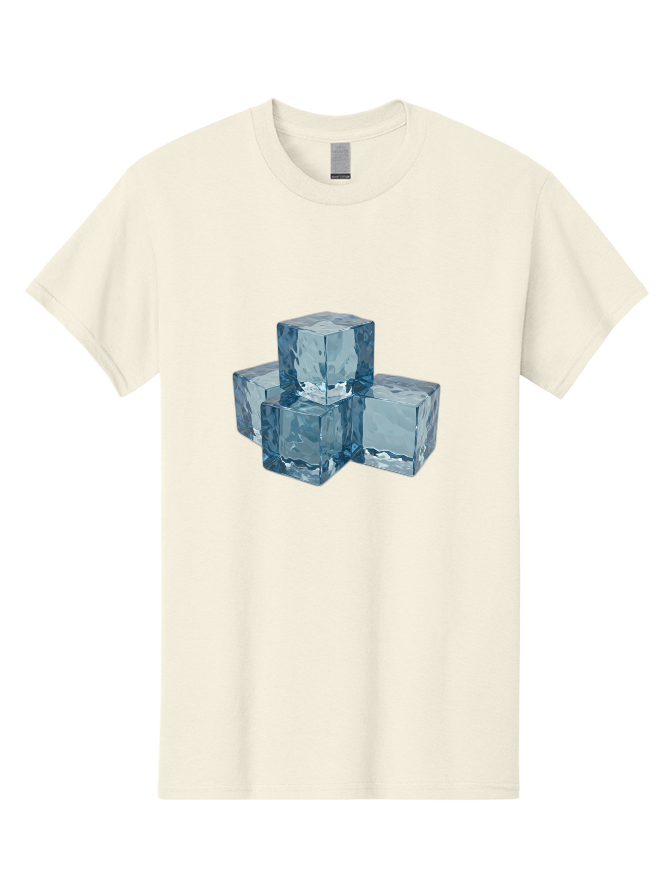 Ice-Cubes Men'S Graphic Tee, 100% Cotton, Comfortable Casual Summer Wear, Machine Washable, Ice Cubes, Frozen Cubes, Transparent Ice, Cube Stack, Cold Beverage, Refreshing Drink, Chilled Cubes, Clear Ice, Icy Texture, Stacked Ice Bad210