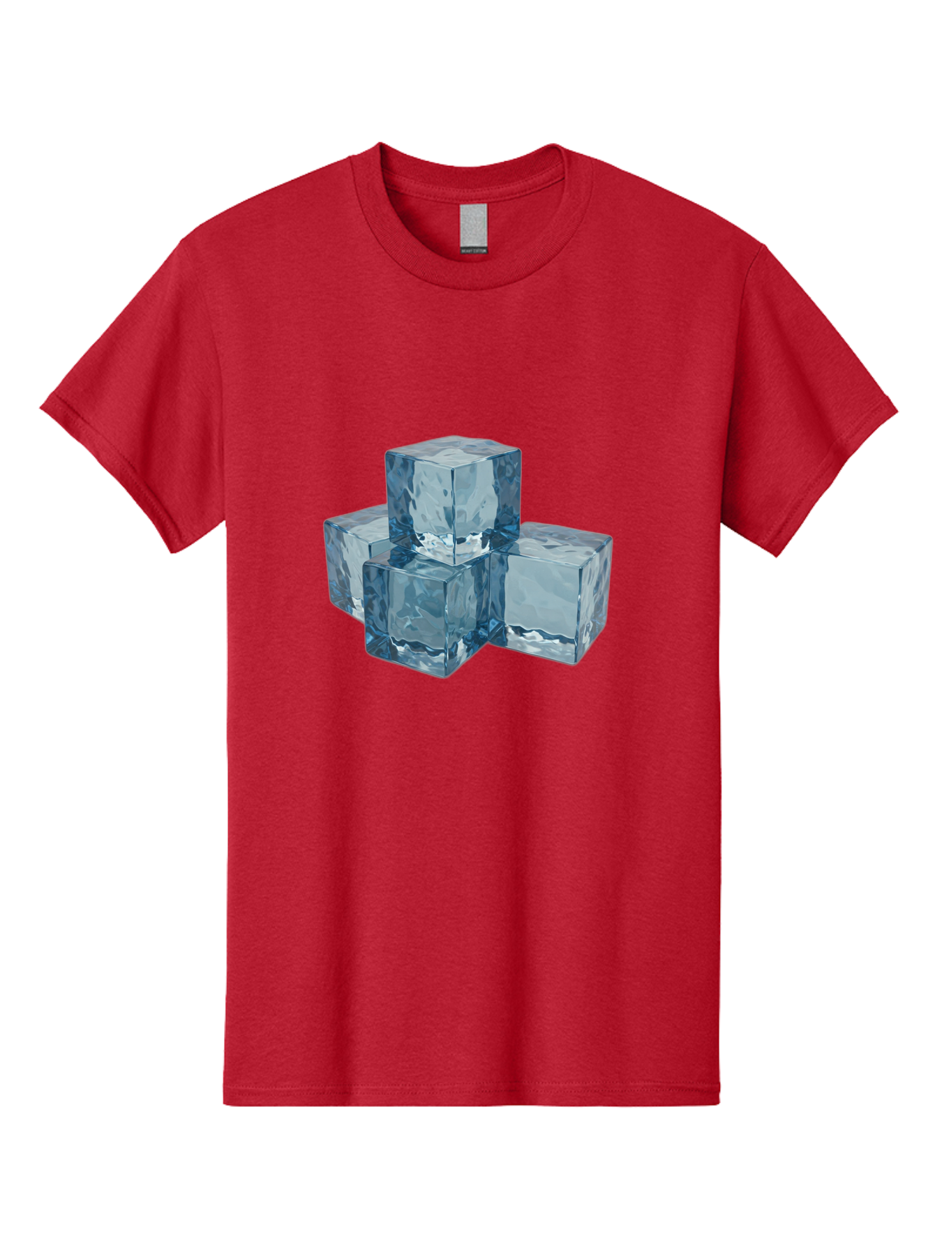 Ice-Cubes Men'S Graphic Tee, 100% Cotton, Comfortable Casual Summer Wear, Machine Washable, Ice Cubes, Frozen Cubes, Transparent Ice, Cube Stack, Cold Beverage, Refreshing Drink, Chilled Cubes, Clear Ice, Icy Texture, Stacked Ice Bad210