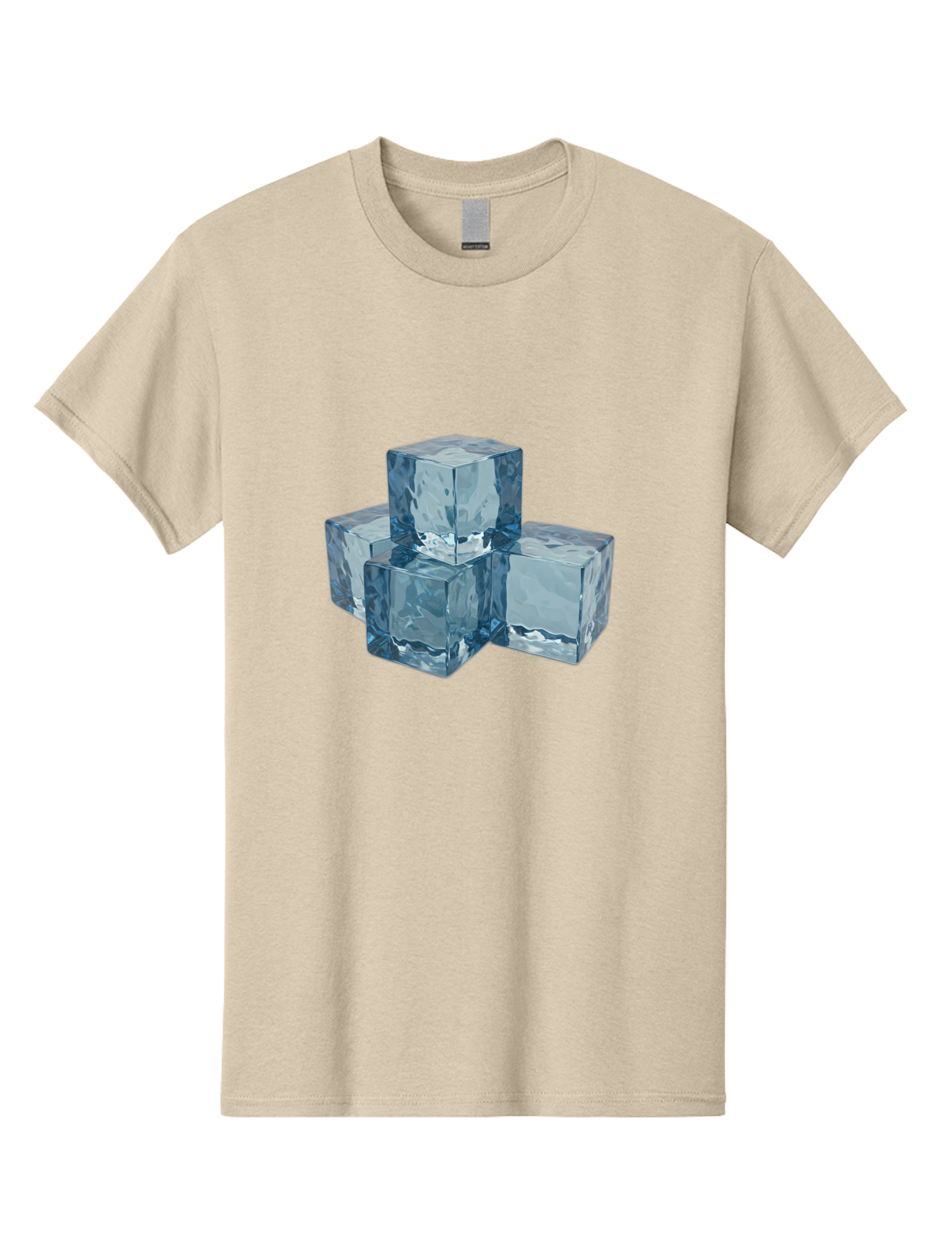 Ice-Cubes Men'S Graphic Tee, 100% Cotton, Comfortable Casual Summer Wear, Machine Washable, Ice Cubes, Frozen Cubes, Transparent Ice, Cube Stack, Cold Beverage, Refreshing Drink, Chilled Cubes, Clear Ice, Icy Texture, Stacked Ice Bad210
