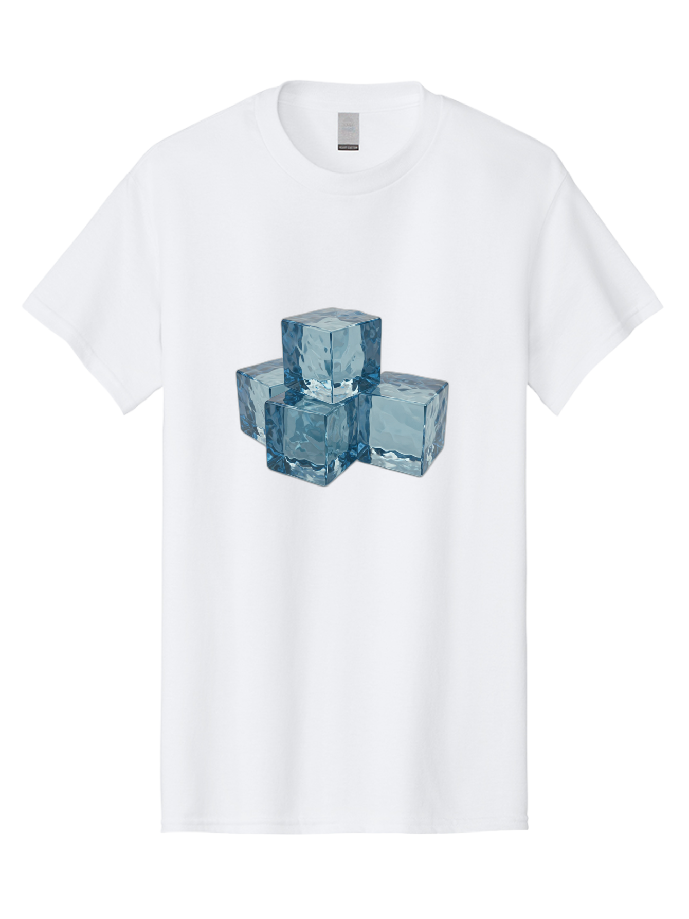 Ice-Cubes Men'S Graphic Tee, 100% Cotton, Comfortable Casual Summer Wear, Machine Washable, Ice Cubes, Frozen Cubes, Transparent Ice, Cube Stack, Cold Beverage, Refreshing Drink, Chilled Cubes, Clear Ice, Icy Texture, Stacked Ice Bad210