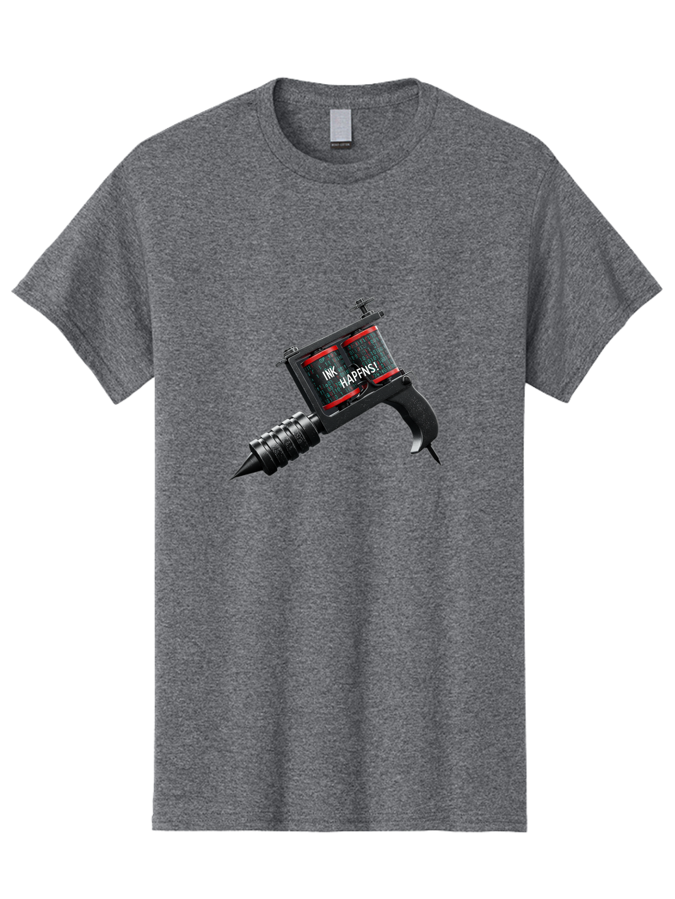 Ink-Hapns Men'S Graphic Tee, 100% Cotton, Comfortable Casual Summer Wear, Machine Washable, Tattoo Machine, Ink Happens!, Black And Red Design, Tattoo Equipment, Body Art, Tattoo Culture, Ink, Artistic Expression Bad214