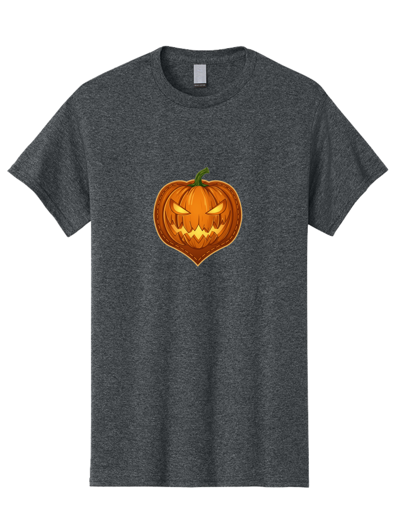 Jack-O-Lantern-1 Men'S Graphic Tee, 100% Cotton, Comfortable Casual Summer Wear, Machine Washable, Halloween Pumpkin, Jack O' Lantern, Spooky Face, Creepy Eyes, Stitched Pumpkin, Orange Pumpkin, Fall Decorations, Autumn Season, Cartoon Style, Bad221