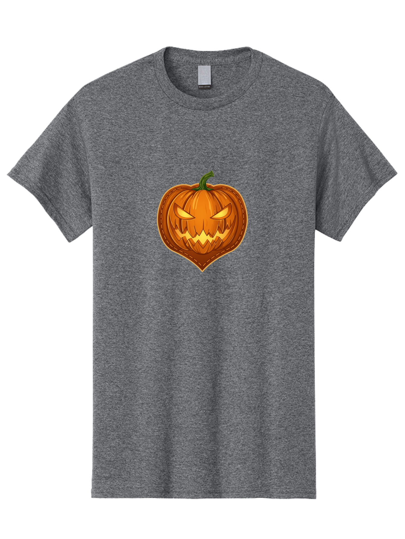 Jack-O-Lantern-1 Men'S Graphic Tee, 100% Cotton, Comfortable Casual Summer Wear, Machine Washable, Halloween Pumpkin, Jack O' Lantern, Spooky Face, Creepy Eyes, Stitched Pumpkin, Orange Pumpkin, Fall Decorations, Autumn Season, Cartoon Style, Bad221
