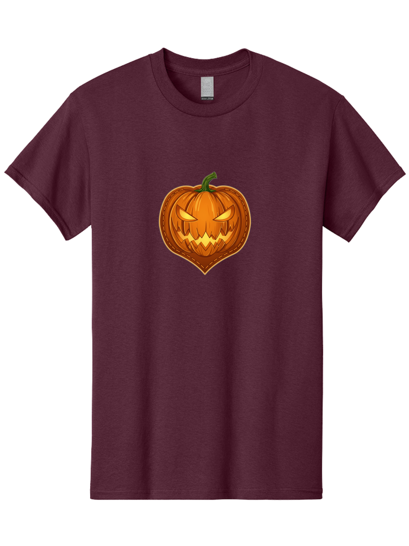 Jack-O-Lantern-1 Men'S Graphic Tee, 100% Cotton, Comfortable Casual Summer Wear, Machine Washable, Halloween Pumpkin, Jack O' Lantern, Spooky Face, Creepy Eyes, Stitched Pumpkin, Orange Pumpkin, Fall Decorations, Autumn Season, Cartoon Style, Bad221