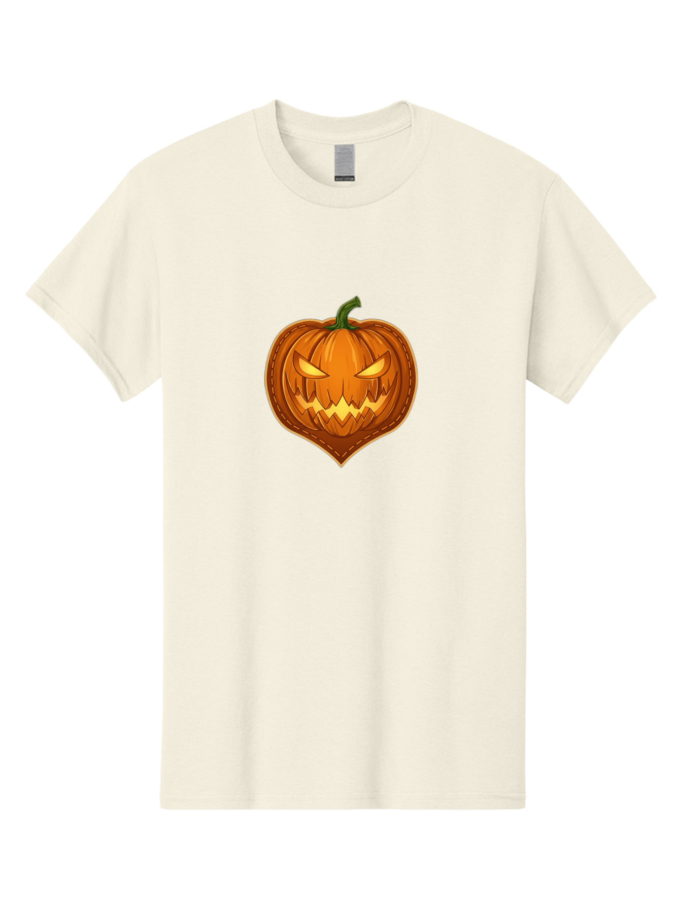 Jack-O-Lantern-1 Men'S Graphic Tee, 100% Cotton, Comfortable Casual Summer Wear, Machine Washable, Halloween Pumpkin, Jack O' Lantern, Spooky Face, Creepy Eyes, Stitched Pumpkin, Orange Pumpkin, Fall Decorations, Autumn Season, Cartoon Style, Bad221