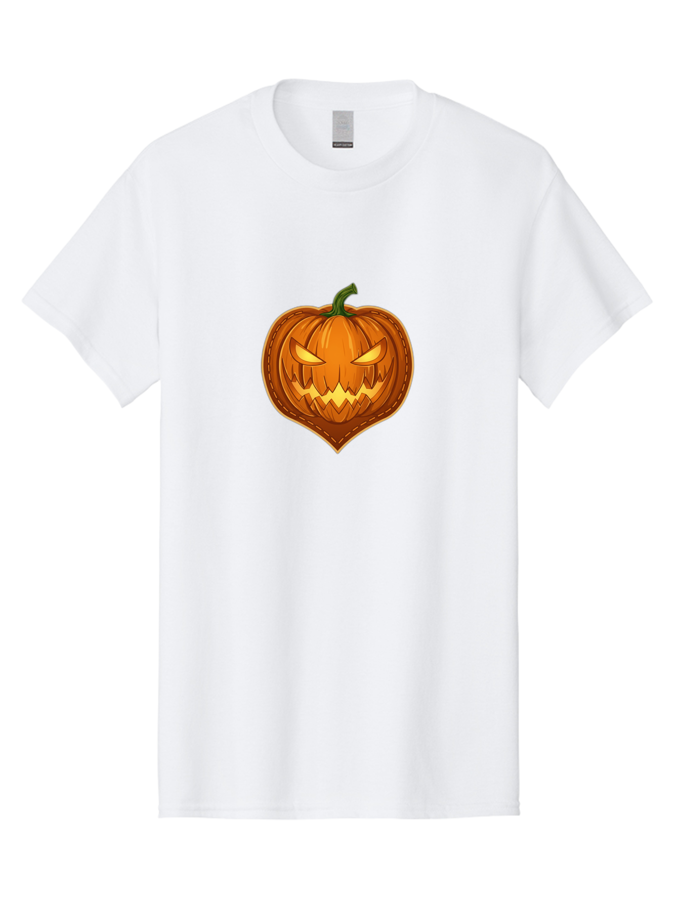 Jack-O-Lantern-1 Men'S Graphic Tee, 100% Cotton, Comfortable Casual Summer Wear, Machine Washable, Halloween Pumpkin, Jack O' Lantern, Spooky Face, Creepy Eyes, Stitched Pumpkin, Orange Pumpkin, Fall Decorations, Autumn Season, Cartoon Style, Bad221