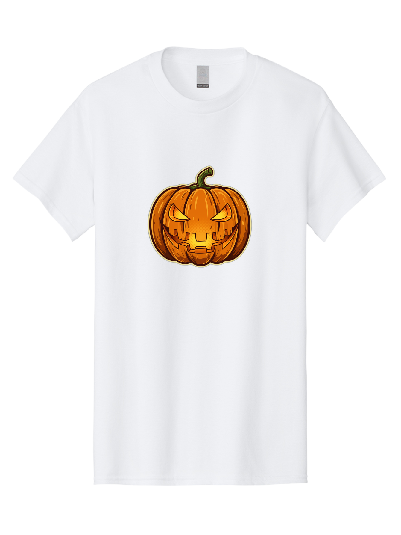 Jack-O-Lantern-4 Men'S Graphic Tee, 100% Cotton, Comfortable Casual Summer Wear, Machine Washable, Halloween Pumpkin, Jack O Lantern, Spooky Face, Orange Pumpkin, Cartoon Style, Autumn Decoration, Halloween Symbol, Seasonal Decor Bad224