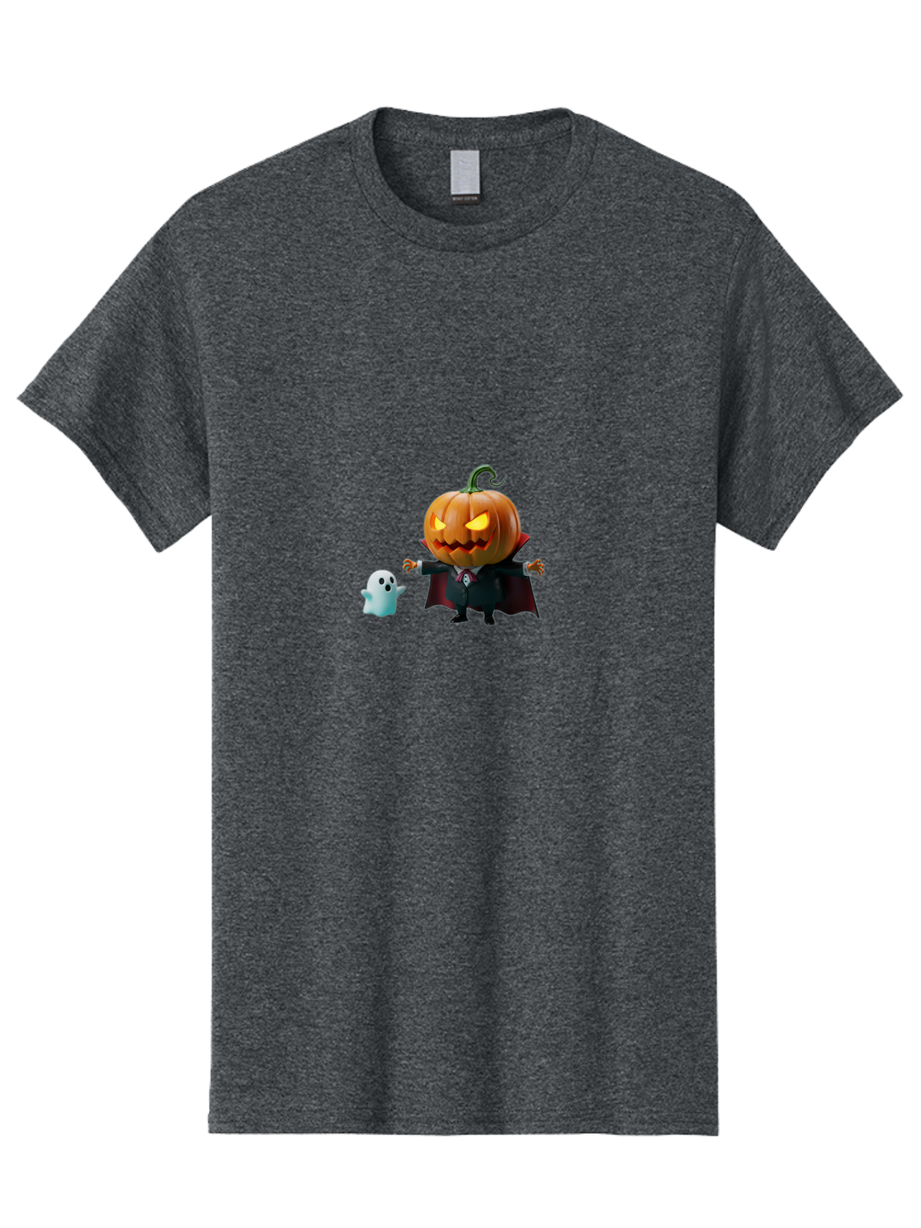 Jack-O-Lantern-Character Men'S Graphic Tee, 100% Cotton, Comfortable Casual Summer Wear, Machine Washable, Pumpkin Head, Vampire Costume, Ghostly Figure, Halloween Character, Spooky Atmosphere, Autumn Decorations, Festive Spirit, Bad226