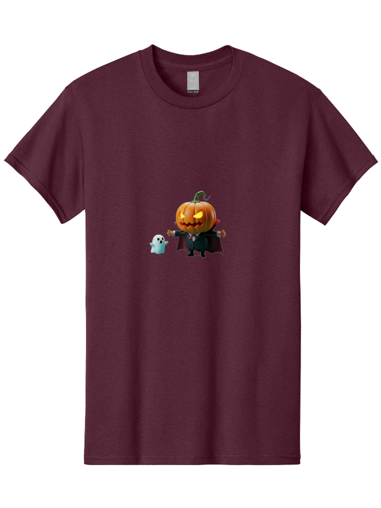 Jack-O-Lantern-Character Men'S Graphic Tee, 100% Cotton, Comfortable Casual Summer Wear, Machine Washable, Pumpkin Head, Vampire Costume, Ghostly Figure, Halloween Character, Spooky Atmosphere, Autumn Decorations, Festive Spirit, Bad226