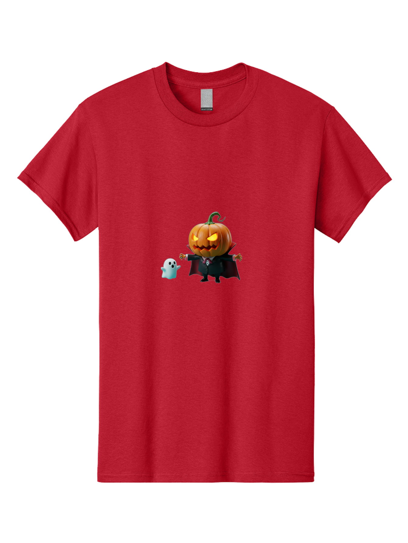 Jack-O-Lantern-Character Men'S Graphic Tee, 100% Cotton, Comfortable Casual Summer Wear, Machine Washable, Pumpkin Head, Vampire Costume, Ghostly Figure, Halloween Character, Spooky Atmosphere, Autumn Decorations, Festive Spirit, Bad226