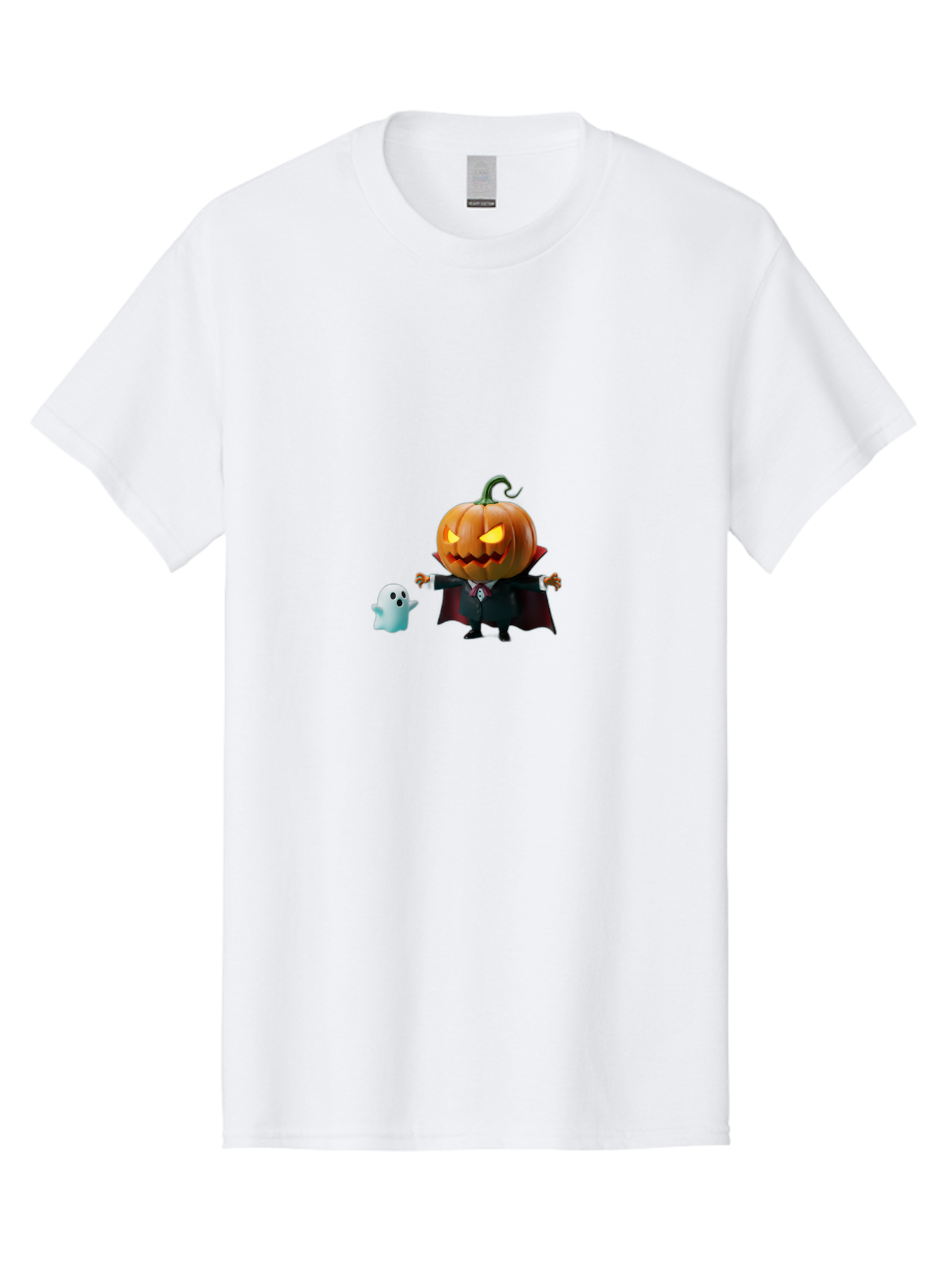 Jack-O-Lantern-Character Men'S Graphic Tee, 100% Cotton, Comfortable Casual Summer Wear, Machine Washable, Pumpkin Head, Vampire Costume, Ghostly Figure, Halloween Character, Spooky Atmosphere, Autumn Decorations, Festive Spirit, Bad226