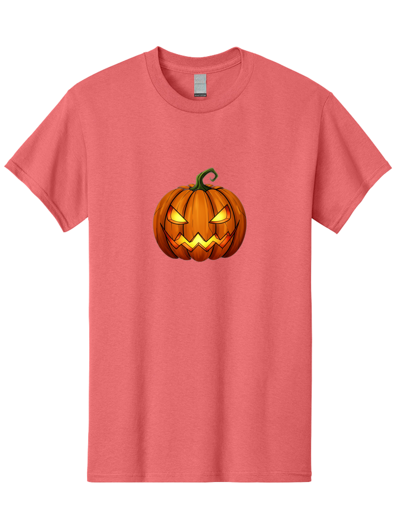 Jack-O-Lantern-Pumpkin Men'S Graphic Tee, 100% Cotton, Comfortable Casual Summer Wear, Machine Washable, Halloween Pumpkin, Carved Face, Glowing Eyes, Spooky Atmosphere, Autumnal Symbol, Festive Decor, Orange Gourd, Eerie Grin, Bad227