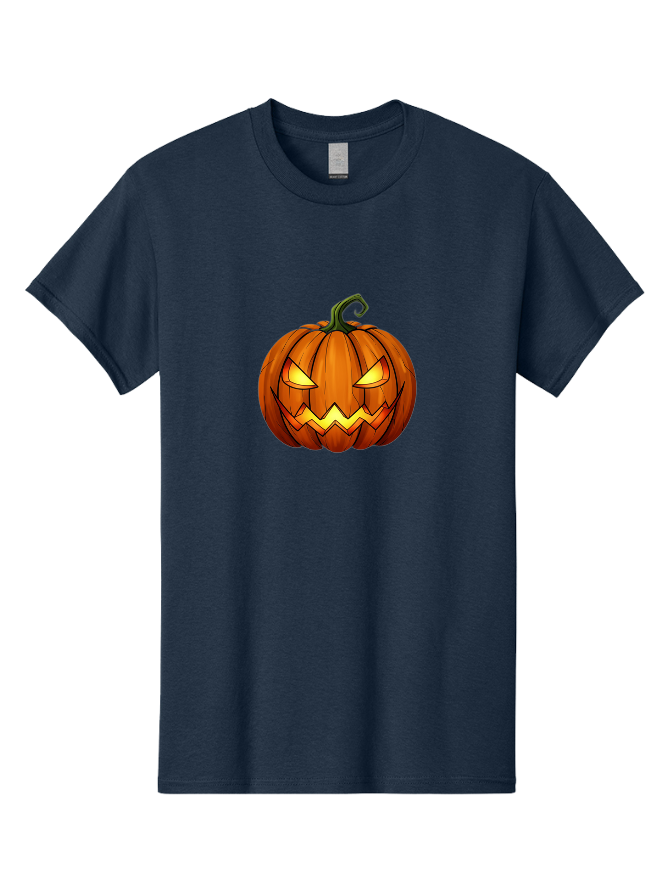 Jack-O-Lantern-Pumpkin Men'S Graphic Tee, 100% Cotton, Comfortable Casual Summer Wear, Machine Washable, Halloween Pumpkin, Carved Face, Glowing Eyes, Spooky Atmosphere, Autumnal Symbol, Festive Decor, Orange Gourd, Eerie Grin, Bad227