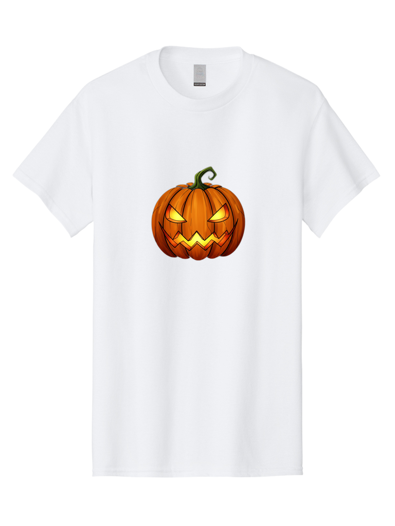 Jack-O-Lantern-Pumpkin Men'S Graphic Tee, 100% Cotton, Comfortable Casual Summer Wear, Machine Washable, Halloween Pumpkin, Carved Face, Glowing Eyes, Spooky Atmosphere, Autumnal Symbol, Festive Decor, Orange Gourd, Eerie Grin, Bad227
