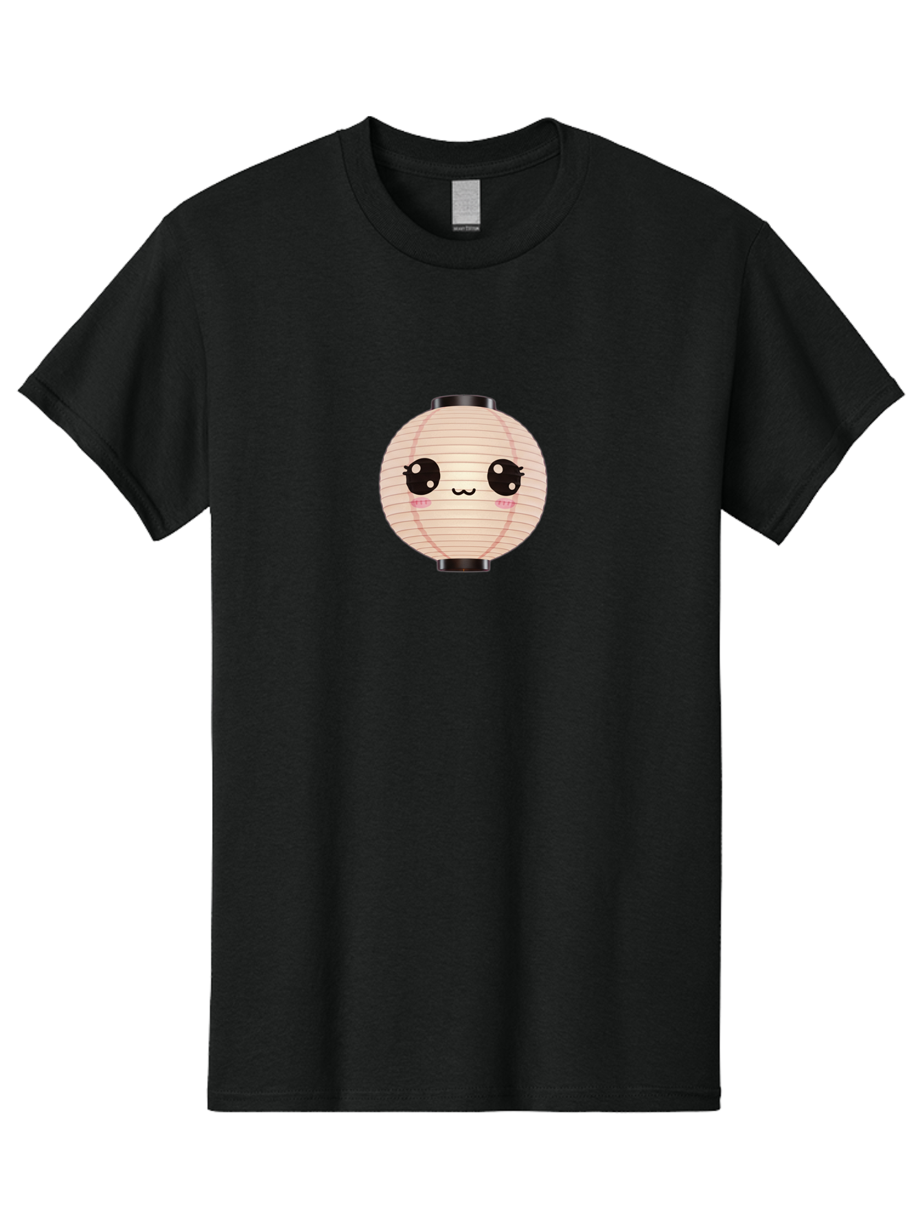 Kawaii-Lantern-1 Men'S Graphic Tee, 100% Cotton, Comfortable Casual Summer Wear, Machine Washable, Cute Lantern, Kawaii Culture, Cartoon Character, Japanese Lantern, Adorable Face, Pink Blush, Black Accents, Fun Design, Minimalist Style, Bad246