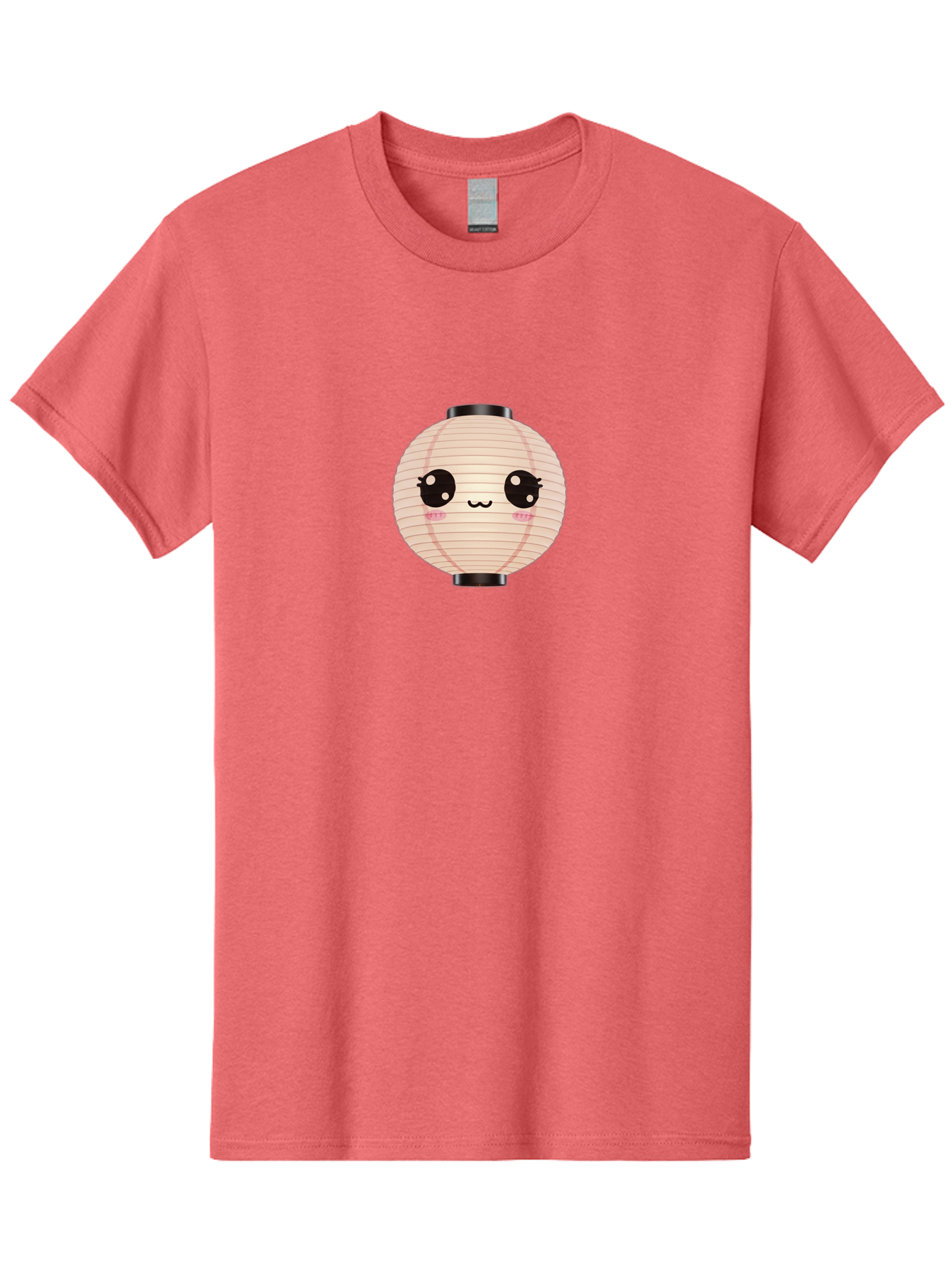 Kawaii-Lantern-1 Men'S Graphic Tee, 100% Cotton, Comfortable Casual Summer Wear, Machine Washable, Cute Lantern, Kawaii Culture, Cartoon Character, Japanese Lantern, Adorable Face, Pink Blush, Black Accents, Fun Design, Minimalist Style, Bad246