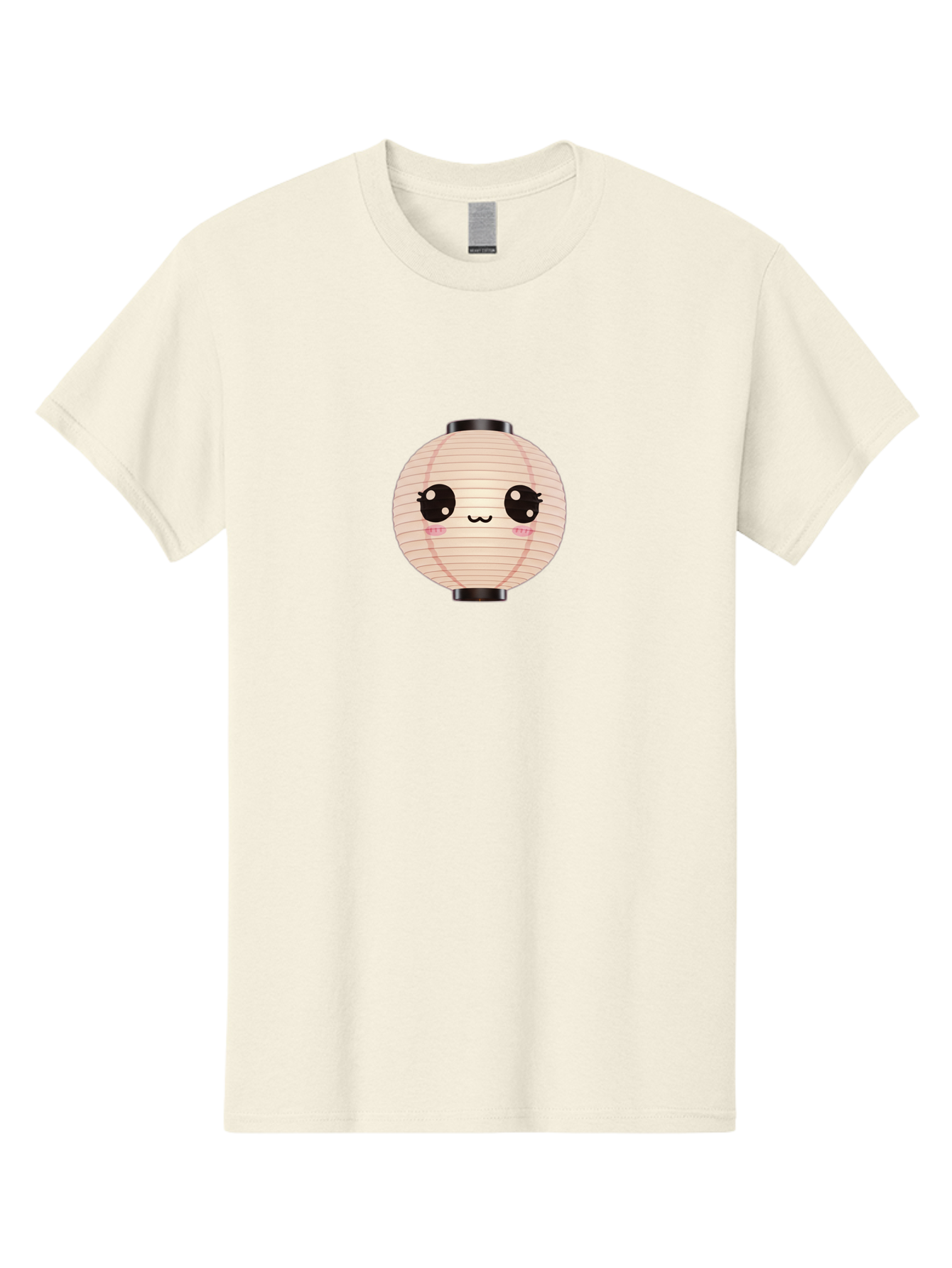 Kawaii-Lantern-1 Men'S Graphic Tee, 100% Cotton, Comfortable Casual Summer Wear, Machine Washable, Cute Lantern, Kawaii Culture, Cartoon Character, Japanese Lantern, Adorable Face, Pink Blush, Black Accents, Fun Design, Minimalist Style, Bad246