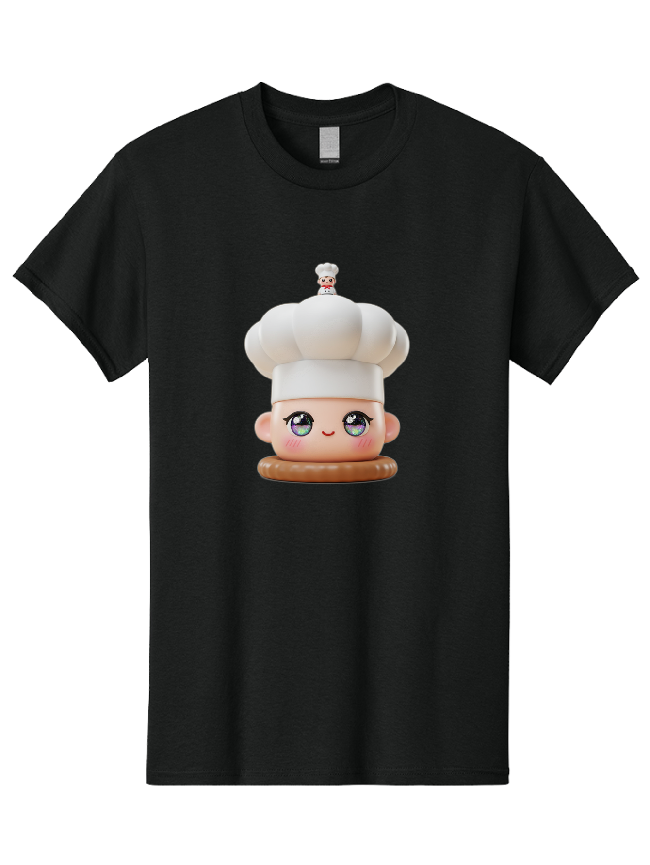 L-O-L-Surprise-Chef Men'S Graphic Tee, 100% Cotton, Comfortable Casual Summer Wear, Machine Washable, Kawaii Chef Figurine, Cute Chef Hat, Cartoon Character, Pastel Colors, Chef Toy, Adorable Face, Collector'S Item, Whimsical Design, Bad255