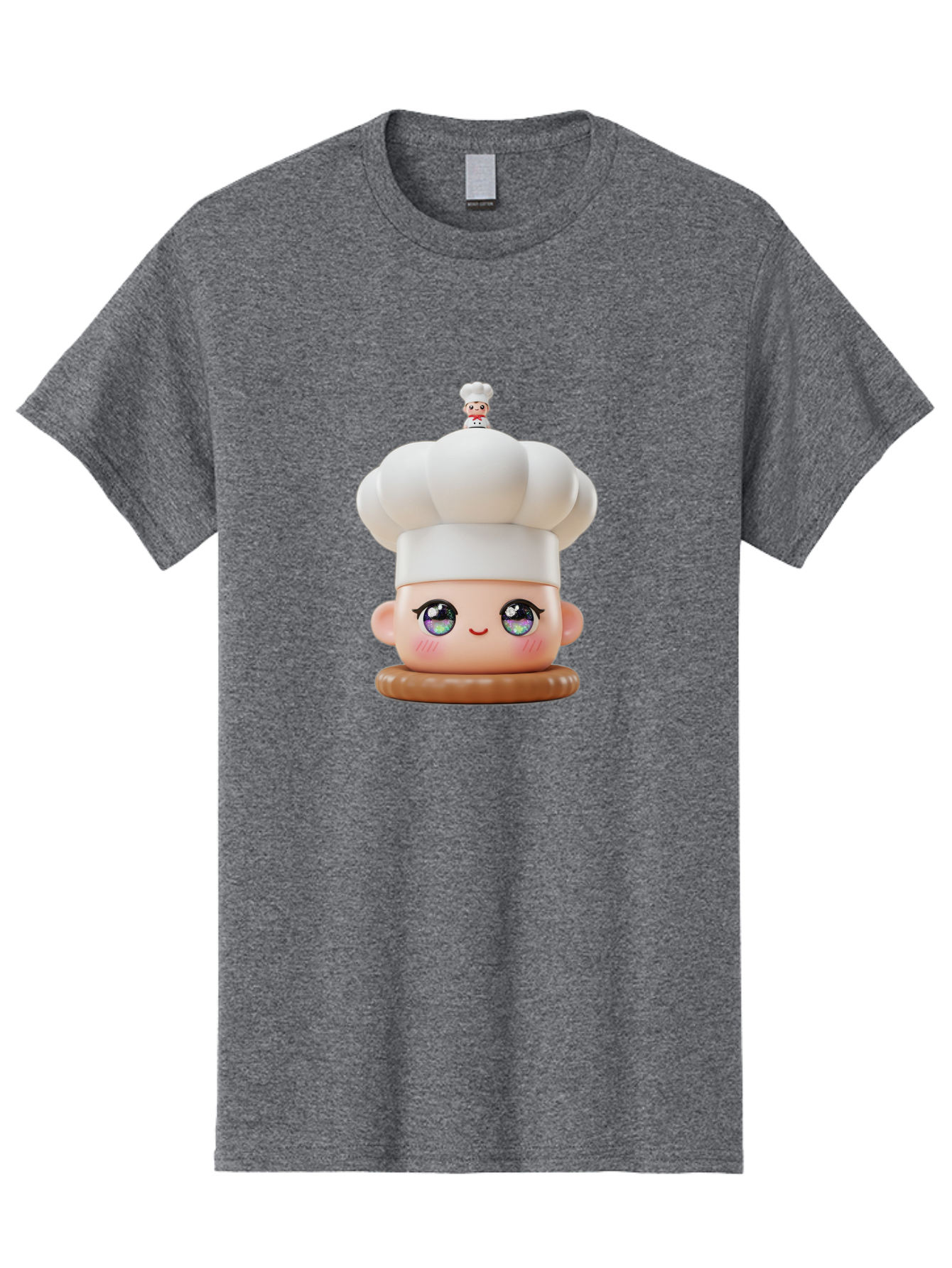 L-O-L-Surprise-Chef Men'S Graphic Tee, 100% Cotton, Comfortable Casual Summer Wear, Machine Washable, Kawaii Chef Figurine, Cute Chef Hat, Cartoon Character, Pastel Colors, Chef Toy, Adorable Face, Collector'S Item, Whimsical Design, Bad255