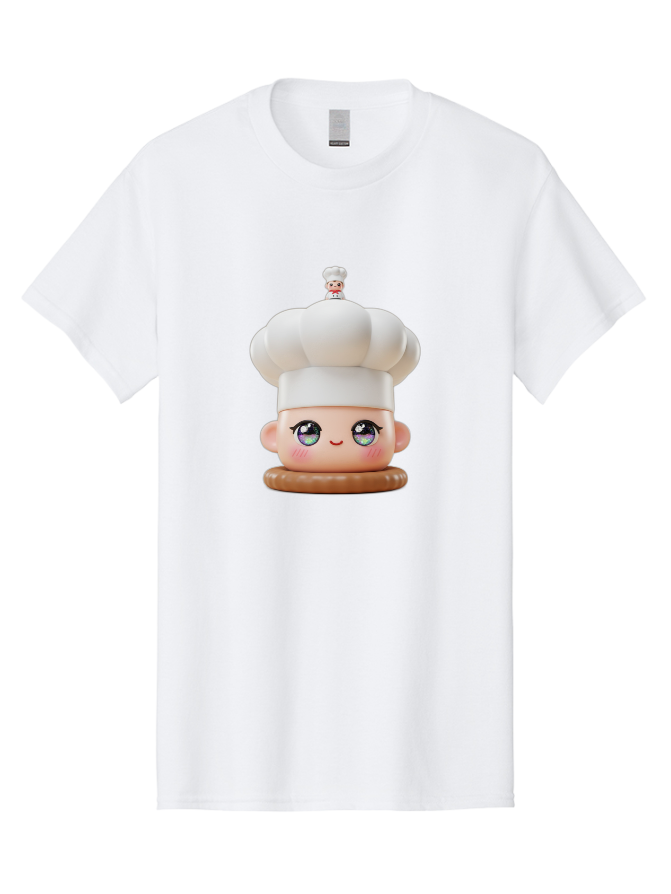 L-O-L-Surprise-Chef Men'S Graphic Tee, 100% Cotton, Comfortable Casual Summer Wear, Machine Washable, Kawaii Chef Figurine, Cute Chef Hat, Cartoon Character, Pastel Colors, Chef Toy, Adorable Face, Collector'S Item, Whimsical Design, Bad255