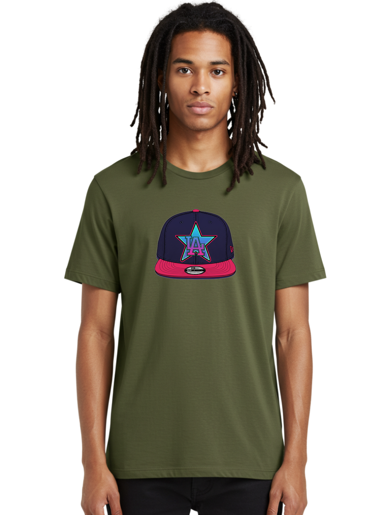 La-Star-Baseball-Cap Men'S Graphic Tee, 100% Cotton, Comfortable Casual Summer Wear, Machine Washable, La Star Logo, Baseball Cap, Snapback Hat, Streetwear Fashion, Urban Style, Vibrant Colors, Los Angeles, Trendy Accessories, Cap Design Bad256