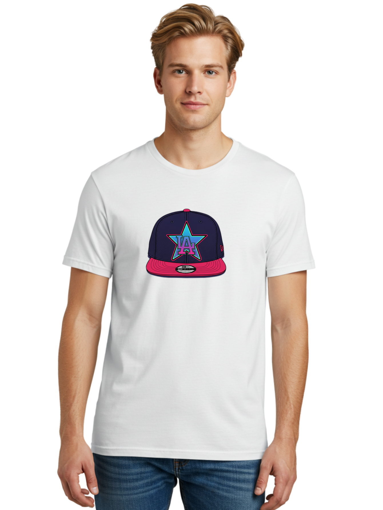 La-Star-Baseball-Cap Men'S Graphic Tee, 100% Cotton, Comfortable Casual Summer Wear, Machine Washable, La Star Logo, Baseball Cap, Snapback Hat, Streetwear Fashion, Urban Style, Vibrant Colors, Los Angeles, Trendy Accessories, Cap Design Bad256