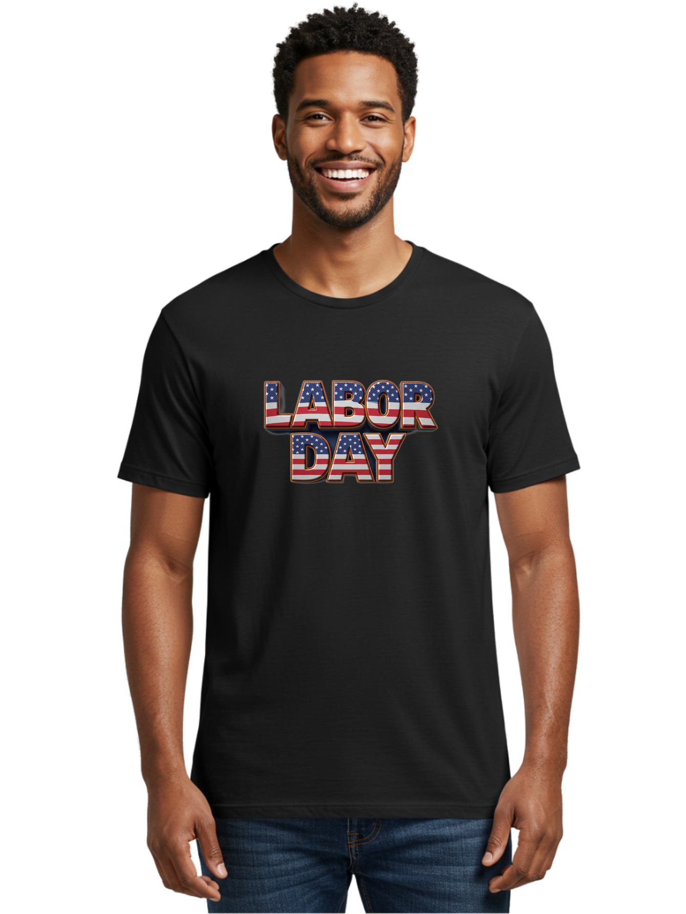 Labor-Day-1 Men'S Graphic Tee, 100% Cotton, Comfortable Casual Summer Wear, Machine Washable, Labor Day, Patriotic Theme, American Flag, Red White And Blue, Independence Day, 4Th Of July, Stars And Stripes, Usa, National Holiday, Celebration Bad257