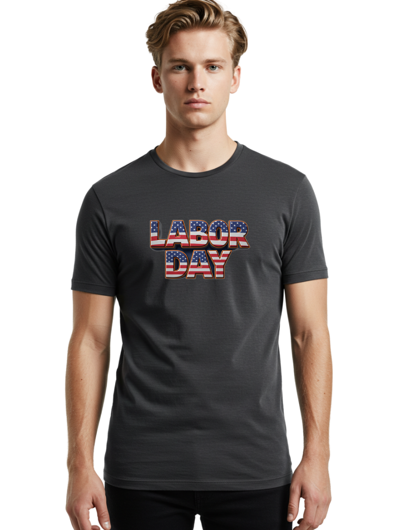Labor-Day-1 Men'S Graphic Tee, 100% Cotton, Comfortable Casual Summer Wear, Machine Washable, Labor Day, Patriotic Theme, American Flag, Red White And Blue, Independence Day, 4Th Of July, Stars And Stripes, Usa, National Holiday, Celebration Bad257