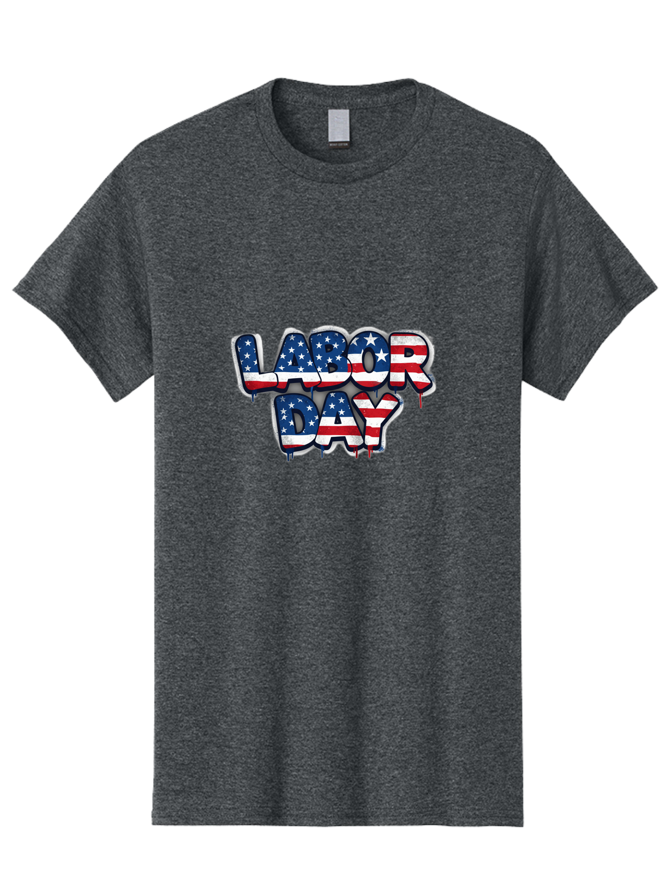 Labor-Day-2 Men'S Graphic Tee, 100% Cotton, Comfortable Casual Summer Wear, Machine Washable, Labor Day Celebration, American Flag, Patriotic Design, Graffiti Style, Red White Blue Colors, Stars And Stripes, Holiday Graphics, Bad258