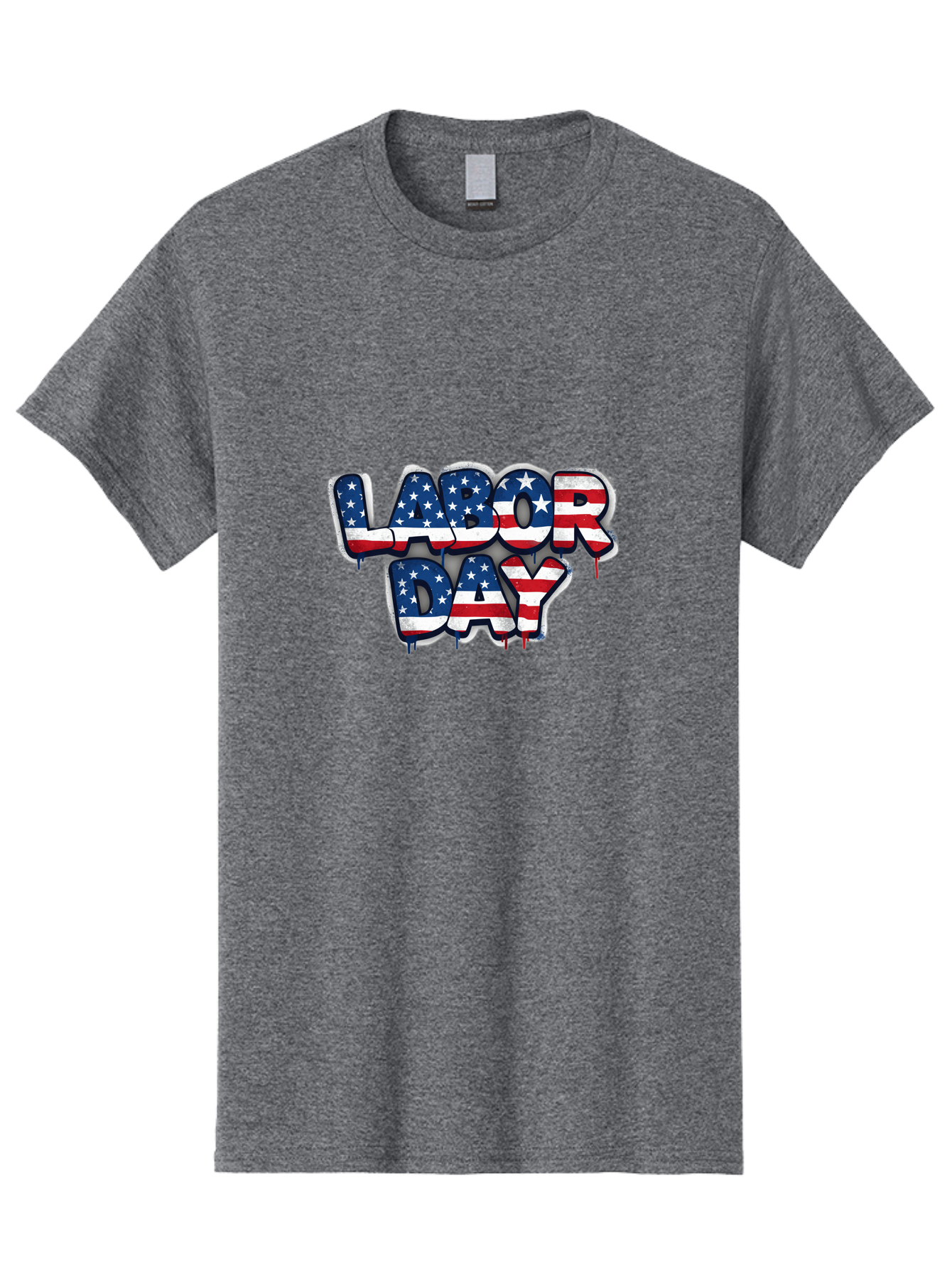 Labor-Day-2 Men'S Graphic Tee, 100% Cotton, Comfortable Casual Summer Wear, Machine Washable, Labor Day Celebration, American Flag, Patriotic Design, Graffiti Style, Red White Blue Colors, Stars And Stripes, Holiday Graphics, Bad258