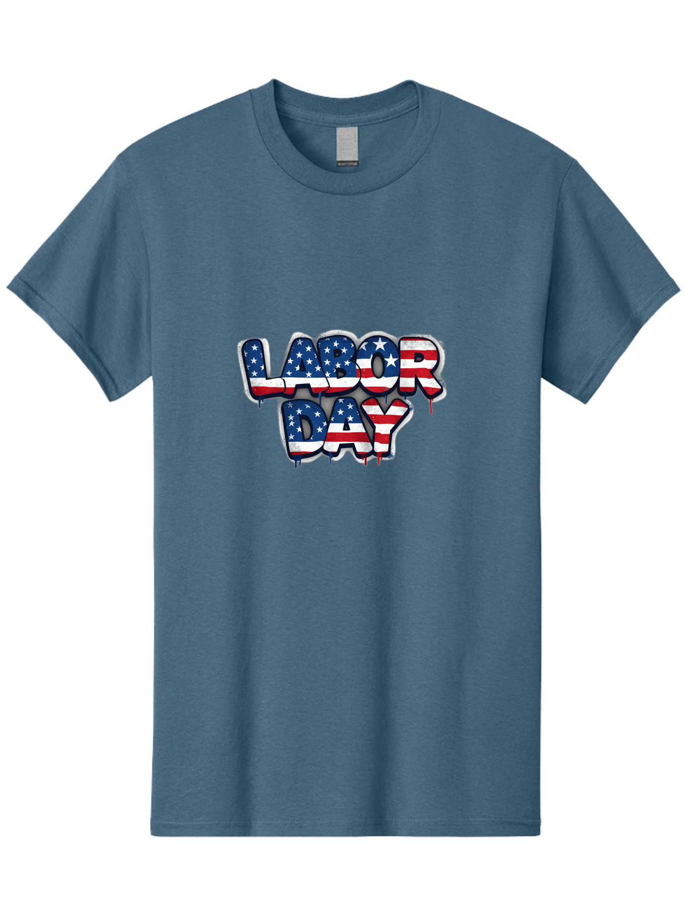 Labor-Day-2 Men'S Graphic Tee, 100% Cotton, Comfortable Casual Summer Wear, Machine Washable, Labor Day Celebration, American Flag, Patriotic Design, Graffiti Style, Red White Blue Colors, Stars And Stripes, Holiday Graphics, Bad258