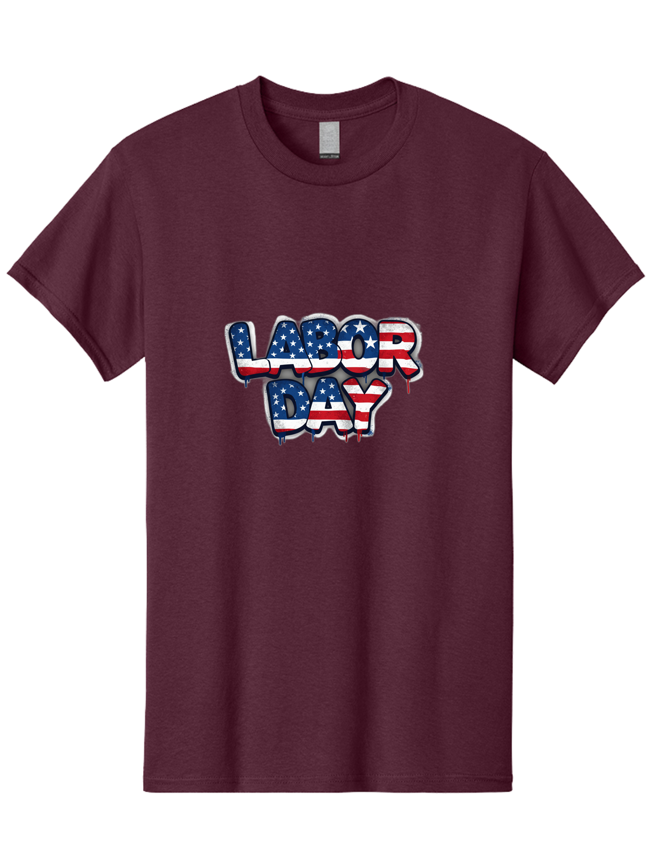 Labor-Day-2 Men'S Graphic Tee, 100% Cotton, Comfortable Casual Summer Wear, Machine Washable, Labor Day Celebration, American Flag, Patriotic Design, Graffiti Style, Red White Blue Colors, Stars And Stripes, Holiday Graphics, Bad258