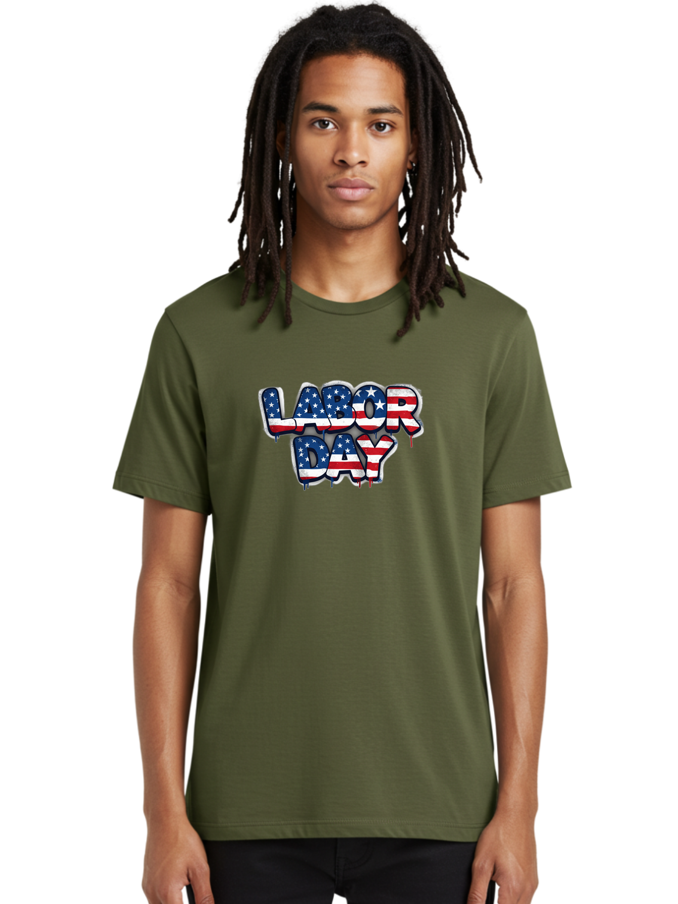 Labor-Day-2 Men'S Graphic Tee, 100% Cotton, Comfortable Casual Summer Wear, Machine Washable, Labor Day Celebration, American Flag, Patriotic Design, Graffiti Style, Red White Blue Colors, Stars And Stripes, Holiday Graphics, Bad258