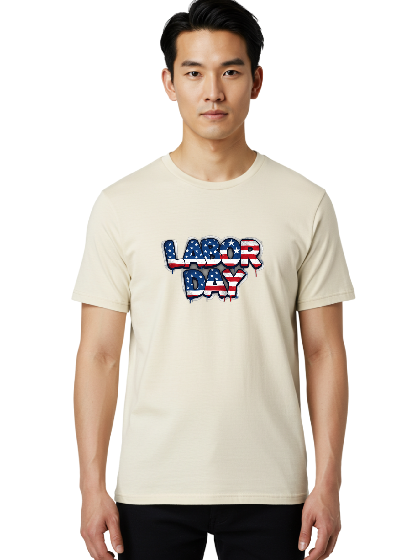 Labor-Day-2 Men'S Graphic Tee, 100% Cotton, Comfortable Casual Summer Wear, Machine Washable, Labor Day Celebration, American Flag, Patriotic Design, Graffiti Style, Red White Blue Colors, Stars And Stripes, Holiday Graphics, Bad258
