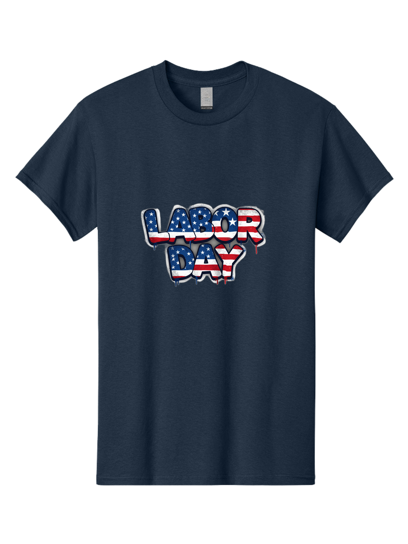 Labor-Day-2 Men'S Graphic Tee, 100% Cotton, Comfortable Casual Summer Wear, Machine Washable, Labor Day Celebration, American Flag, Patriotic Design, Graffiti Style, Red White Blue Colors, Stars And Stripes, Holiday Graphics, Bad258
