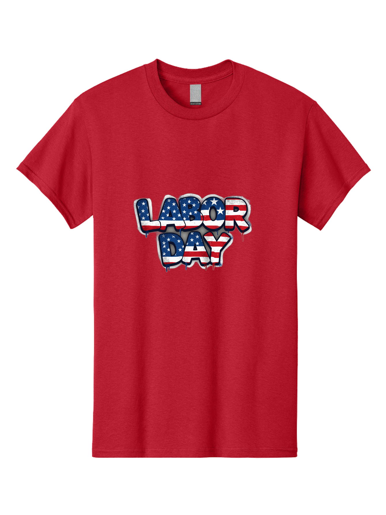 Labor-Day-2 Men'S Graphic Tee, 100% Cotton, Comfortable Casual Summer Wear, Machine Washable, Labor Day Celebration, American Flag, Patriotic Design, Graffiti Style, Red White Blue Colors, Stars And Stripes, Holiday Graphics, Bad258