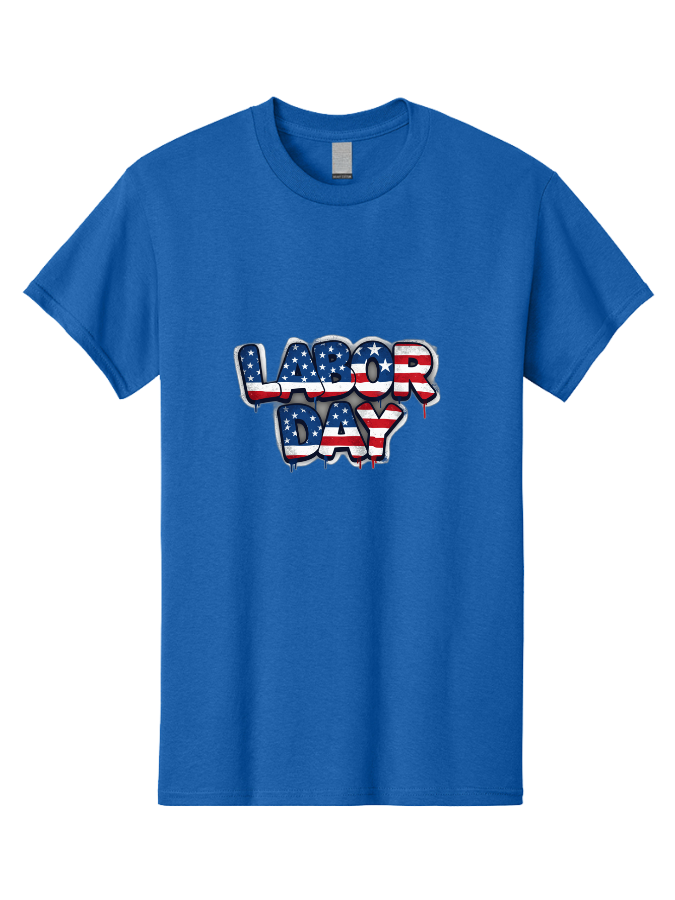 Labor-Day-2 Men'S Graphic Tee, 100% Cotton, Comfortable Casual Summer Wear, Machine Washable, Labor Day Celebration, American Flag, Patriotic Design, Graffiti Style, Red White Blue Colors, Stars And Stripes, Holiday Graphics, Bad258