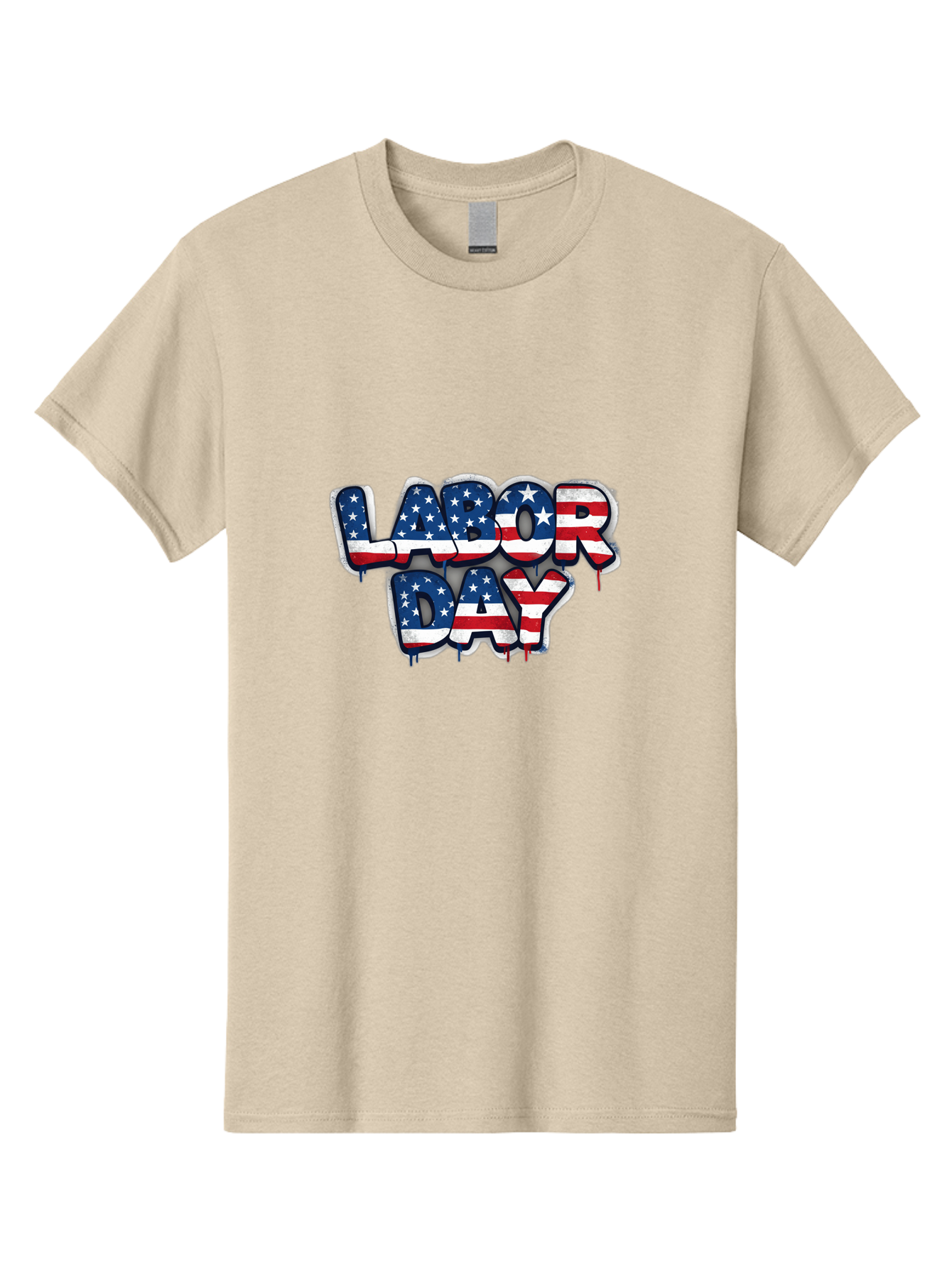 Labor-Day-2 Men'S Graphic Tee, 100% Cotton, Comfortable Casual Summer Wear, Machine Washable, Labor Day Celebration, American Flag, Patriotic Design, Graffiti Style, Red White Blue Colors, Stars And Stripes, Holiday Graphics, Bad258