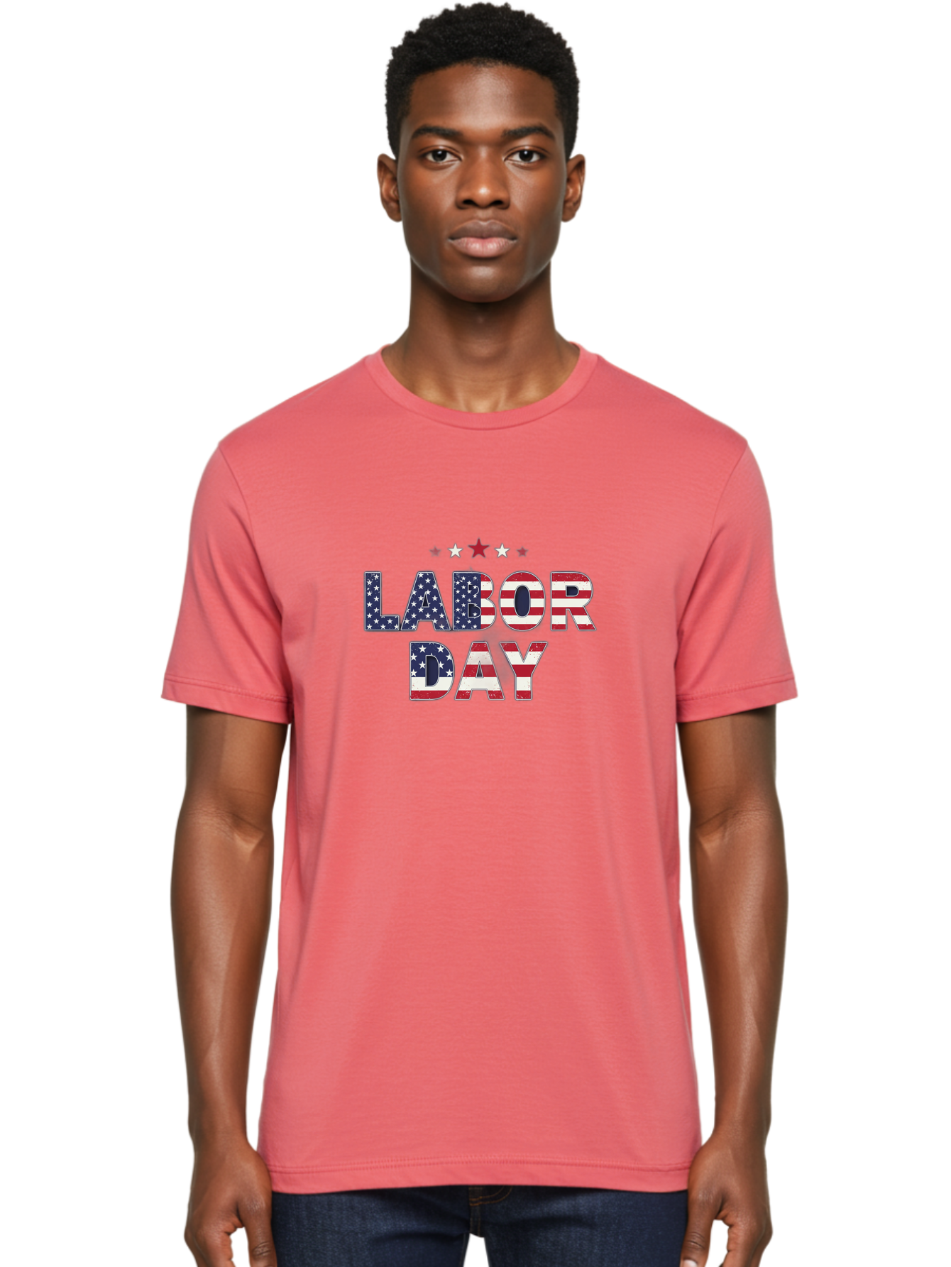 Labor-Day-6 Men'S Graphic Tee, 100% Cotton, Comfortable Casual Summer Wear, Machine Washable, Labor Day, Patriotic Text, American Flag Pattern, Red White And Blue, Stars And Stripes, Holiday Celebration, Us National Holiday Bad262
