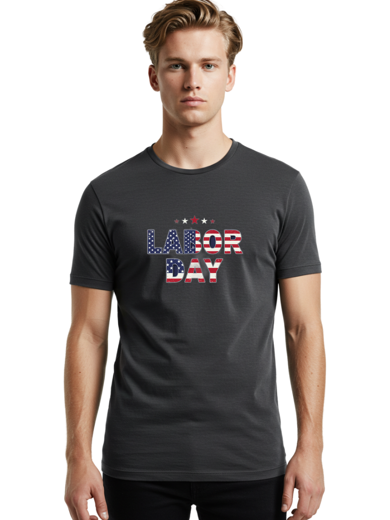 Labor-Day-6 Men'S Graphic Tee, 100% Cotton, Comfortable Casual Summer Wear, Machine Washable, Labor Day, Patriotic Text, American Flag Pattern, Red White And Blue, Stars And Stripes, Holiday Celebration, Us National Holiday Bad262