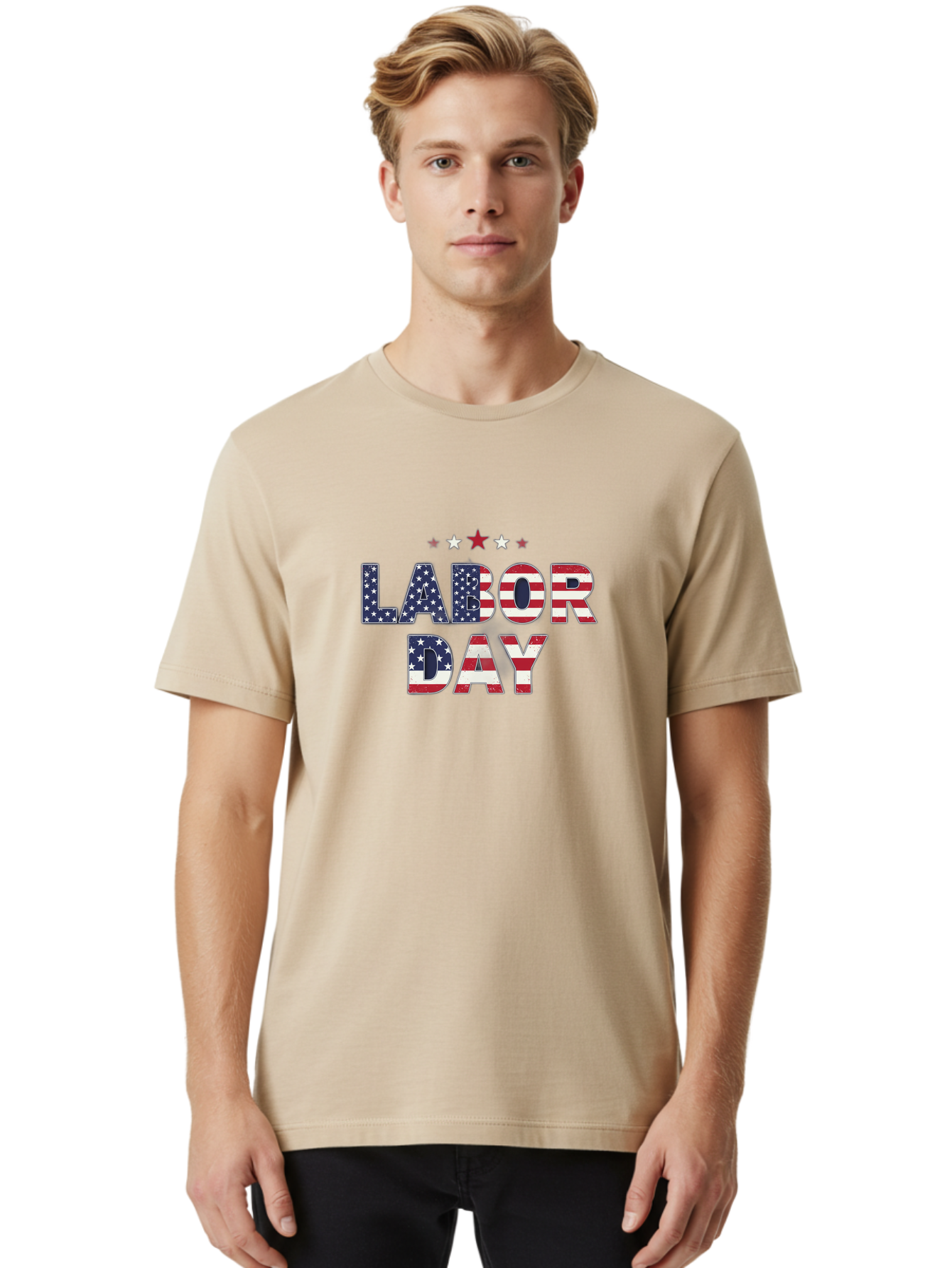 Labor-Day-6 Men'S Graphic Tee, 100% Cotton, Comfortable Casual Summer Wear, Machine Washable, Labor Day, Patriotic Text, American Flag Pattern, Red White And Blue, Stars And Stripes, Holiday Celebration, Us National Holiday Bad262