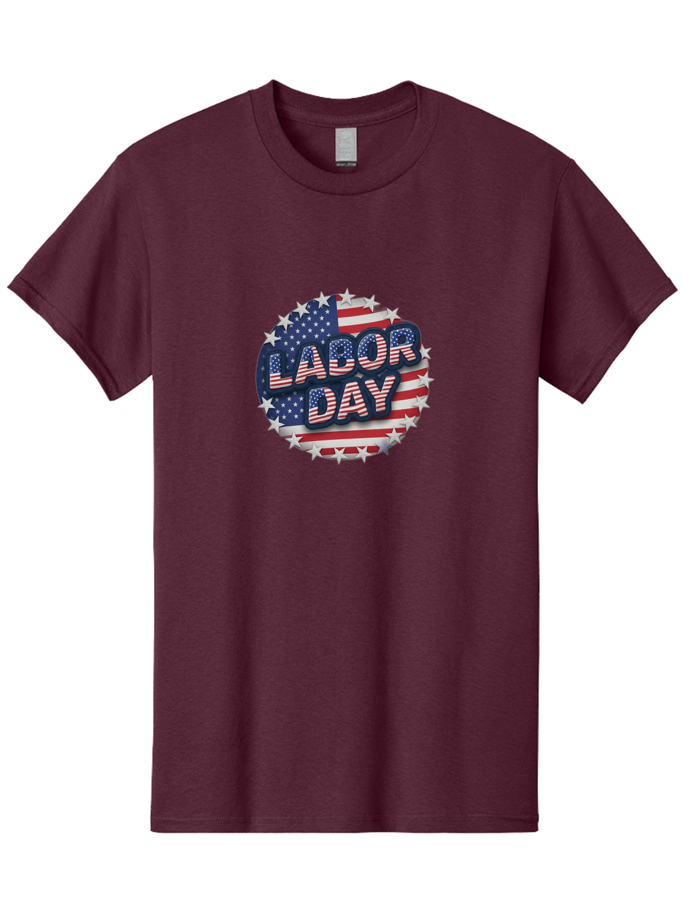 Labor-Day Men'S Graphic Tee, 100% Cotton, Comfortable Casual Summer Wear, Machine Washable, Labor Day, American Flag, Patriotic Theme, Red White And Blue, Independence Day, Usa, Stars And Stripes Bad263