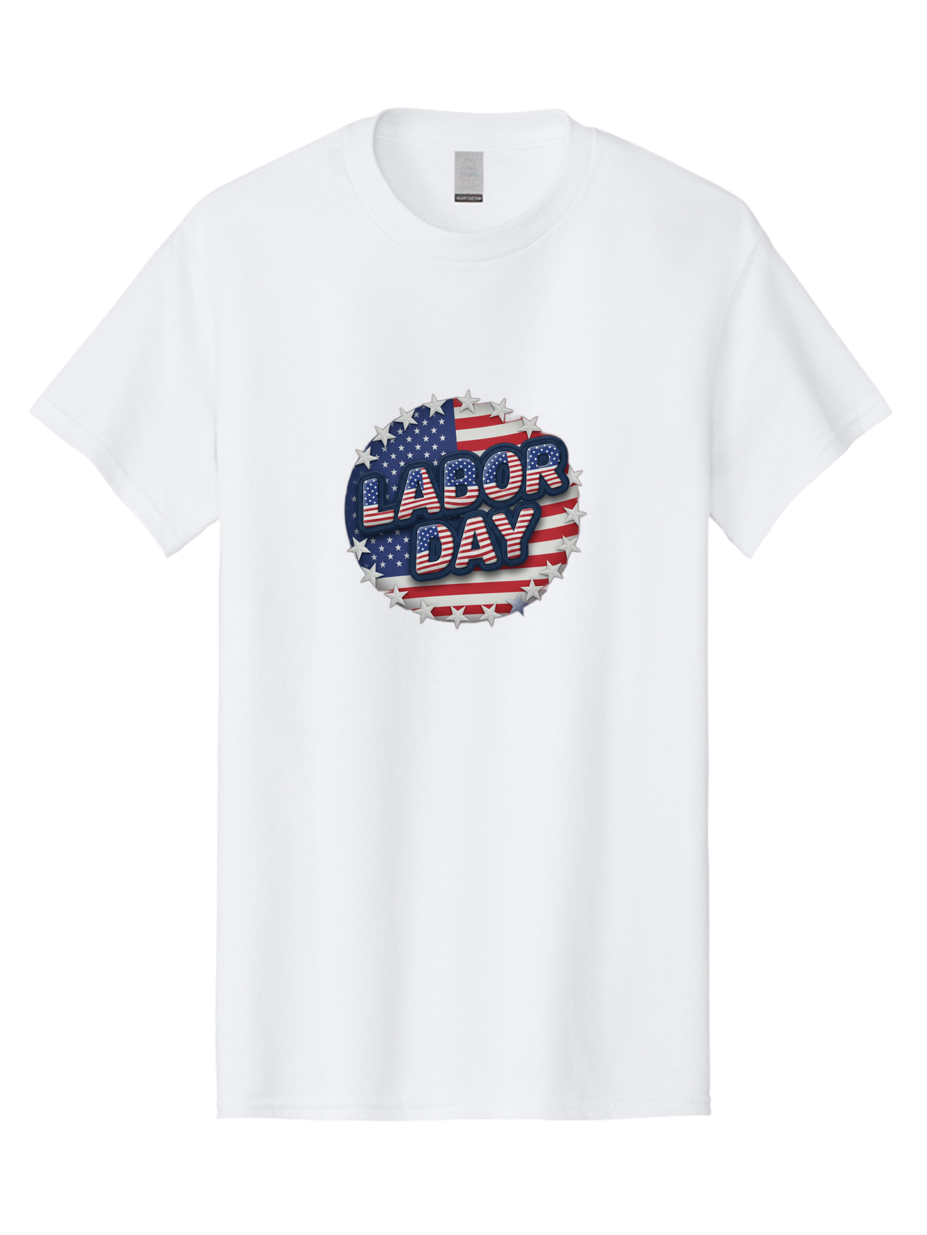 Labor-Day Men'S Graphic Tee, 100% Cotton, Comfortable Casual Summer Wear, Machine Washable, Labor Day, American Flag, Patriotic Theme, Red White And Blue, Independence Day, Usa, Stars And Stripes Bad263