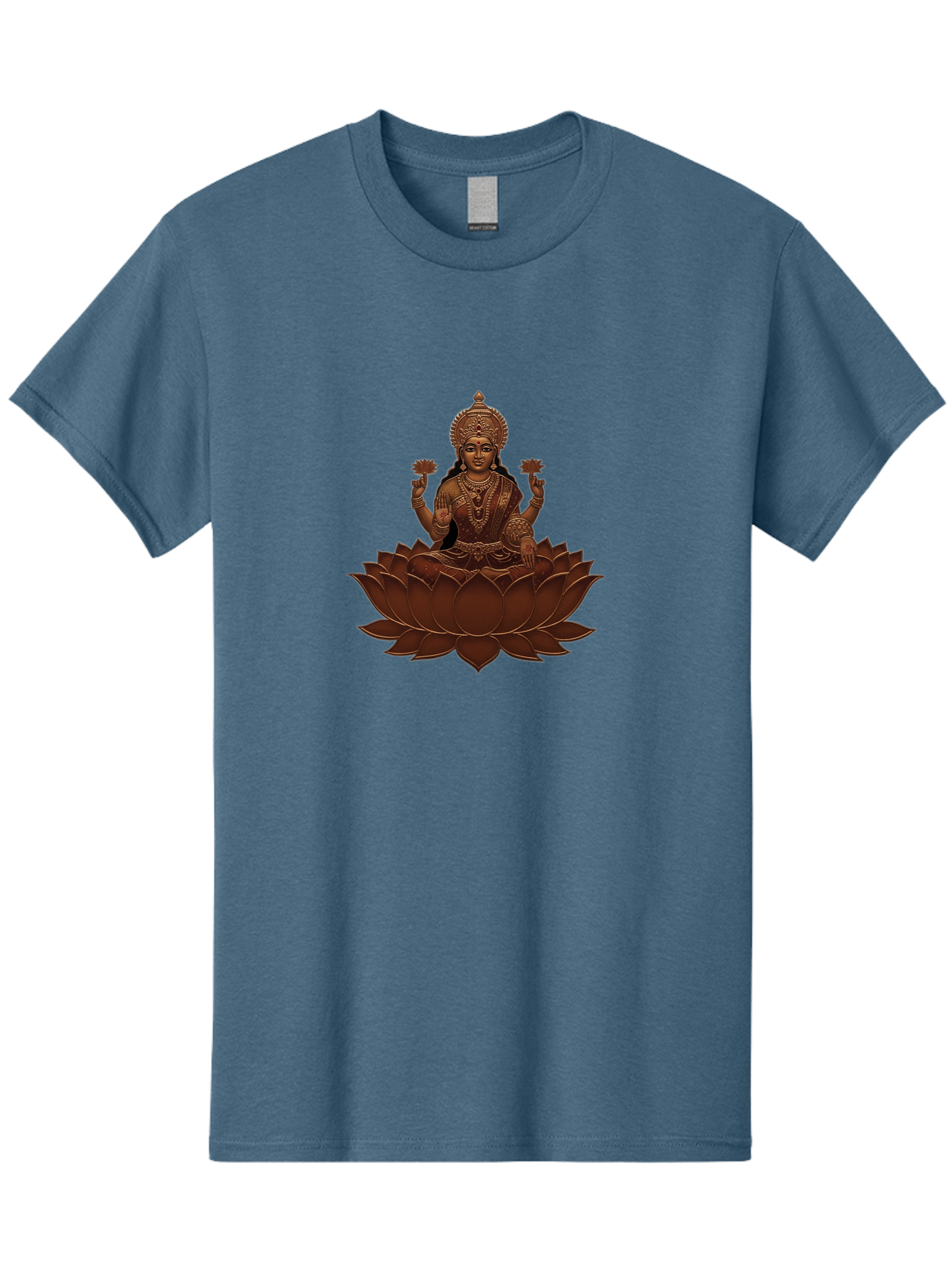Lakshmi-1 Men'S Graphic Tee, 100% Cotton, Comfortable Casual Summer Wear, Machine Washable, Goddess Lakshmi, Lotus Flower, Spiritual Symbolism, Hindu Deity, Prosperity, Good Fortune, Spiritual Growth, Meditation, Yoga, Wellness, Inner Peace, Bad265